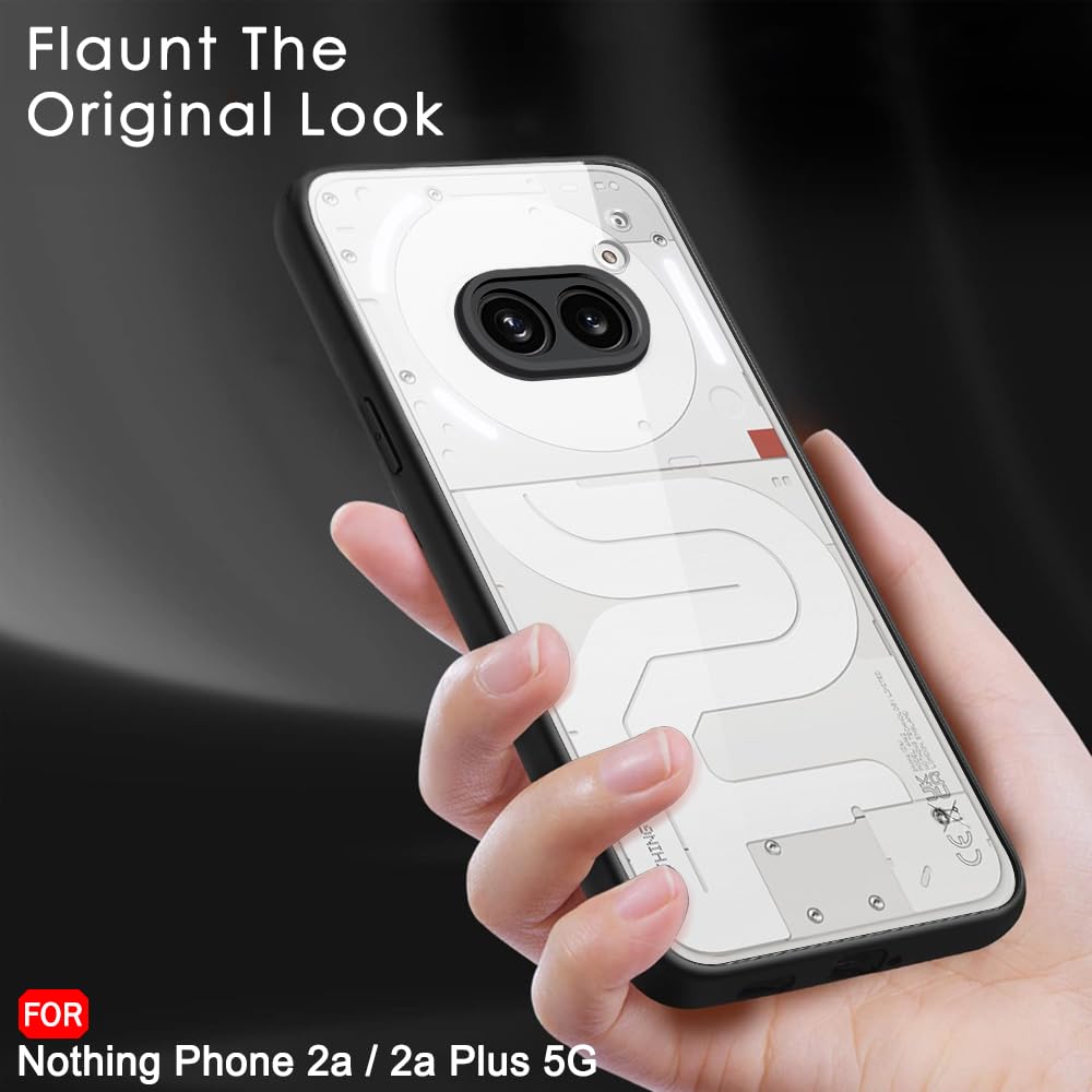 Protect Ultra-Hybrid Shockproof Back Cover Case for Nothing Phone 2a Plus | Camera Protection Bump | Hard Back Cover for Nothing Phone 2A (PC & TPU, Crystal Clear Back, Black Sides)