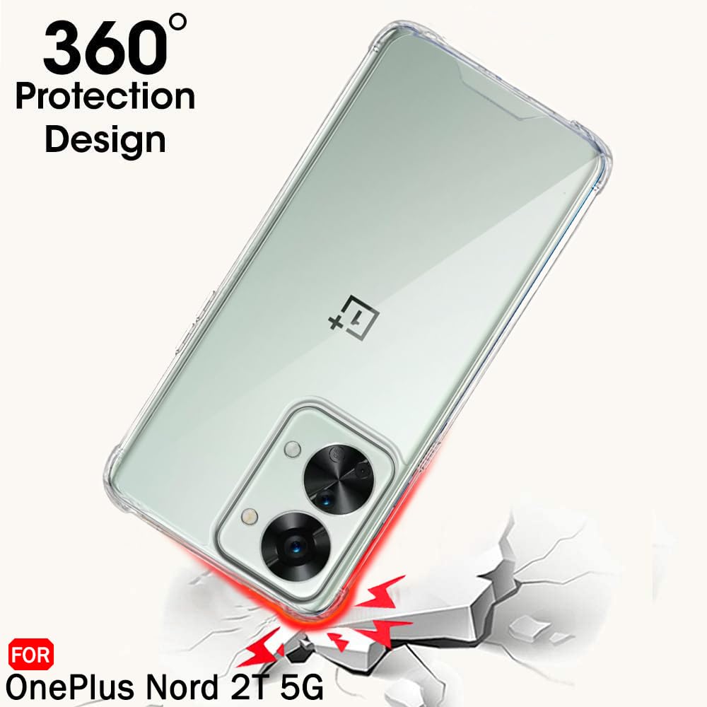 Protect Shockproof Clear Back Cover Case for OnePlus Nord 2T 5G | 360 Degree Protection | Hard Transparent Back Cover Case