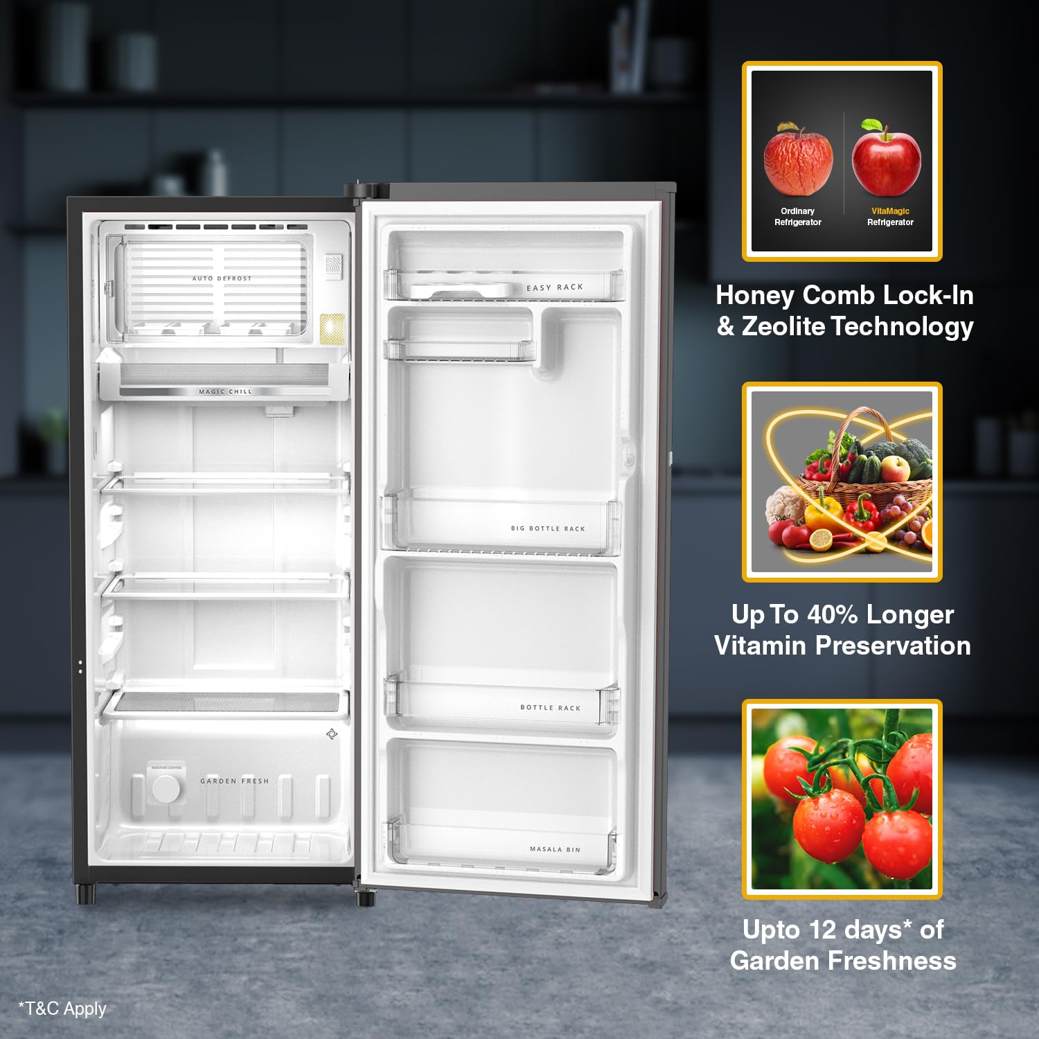 Whirlpool 192 L 3 Star Vita magic PRO Frost Free Direct-Cool Single Door Refrigerator