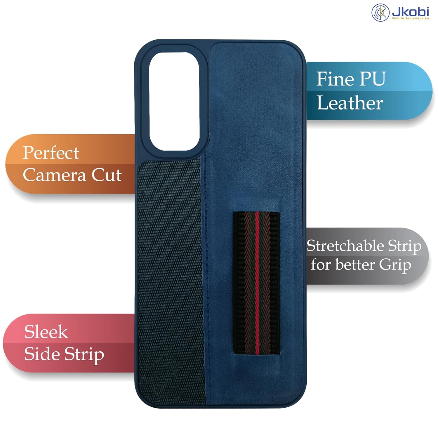 Protect Back Cover Case for Realme Narzo 70x 5G (Professional PU Leather | Strip Chain Holder Socket )