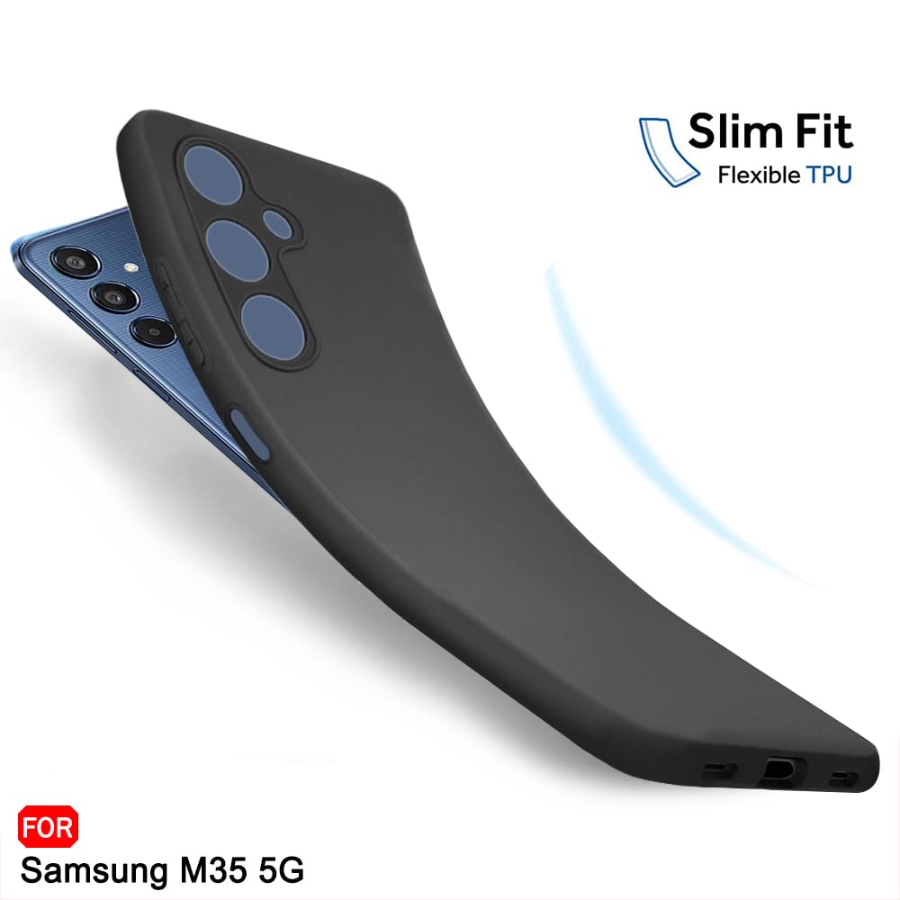 Protect Sleek Back Cover Case for Samsung Galaxy M35 5G | Slim Fit Protective Design | Ultra Matte Finish | Camera Protection Bump | Soft Silicon Back Cover