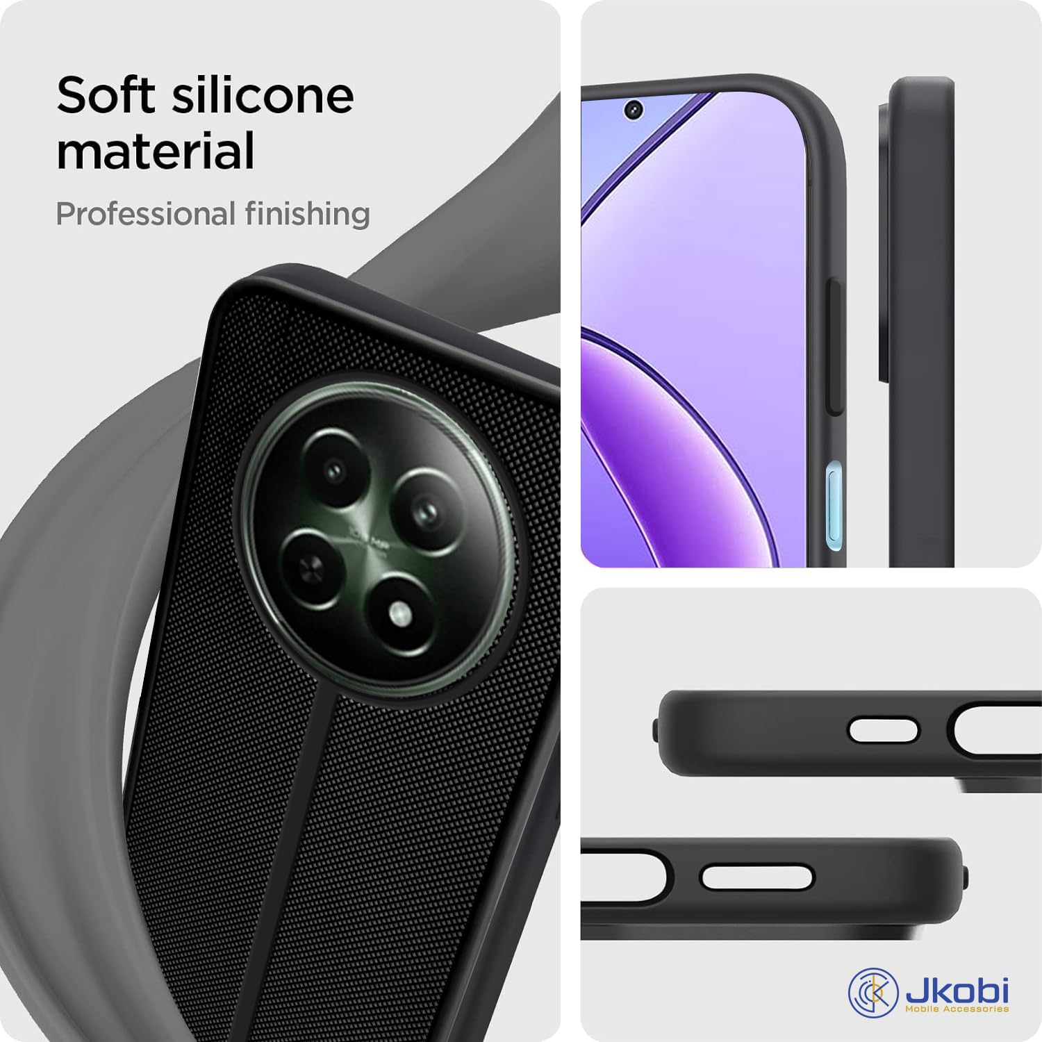 Protect Back Cover Case for Realme Narzo 70x 5G (Textured Grip Design | Camera Protection | Slim and Light Weight | Soft Touch and Feel