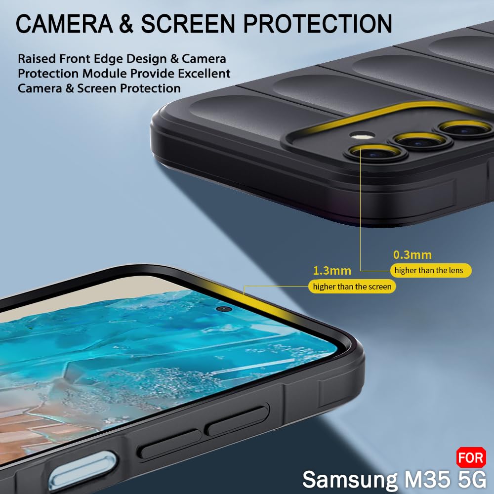 Protect Liquid Silicon Back Cover Case for Samsung Galaxy M35 5G | Shockproof Military Grade Protection | Micro-Fibre Cloth On Inner Side