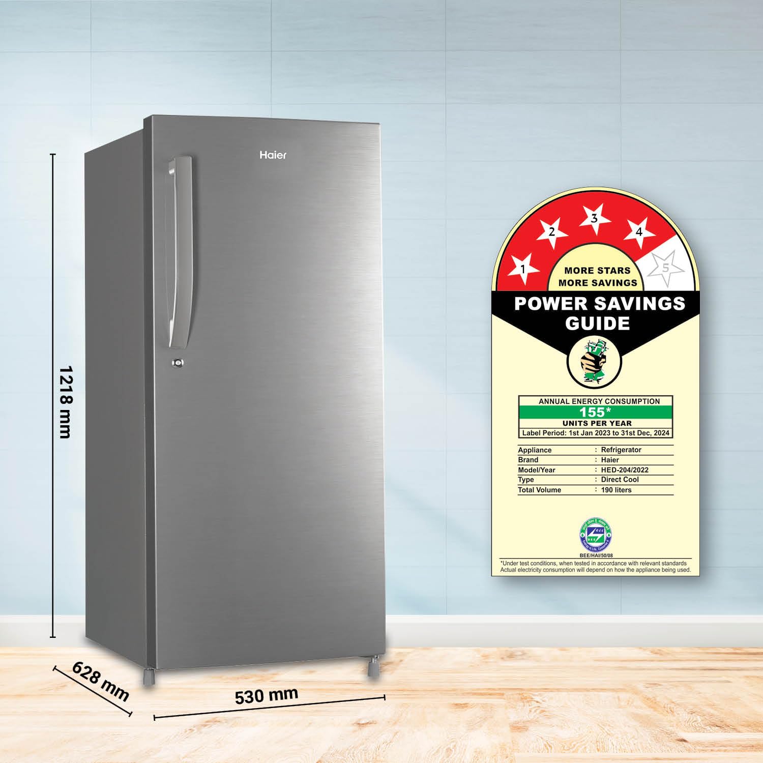 Haier 190 L, Direct Cool, Single Door, 4 Star Refrigerator