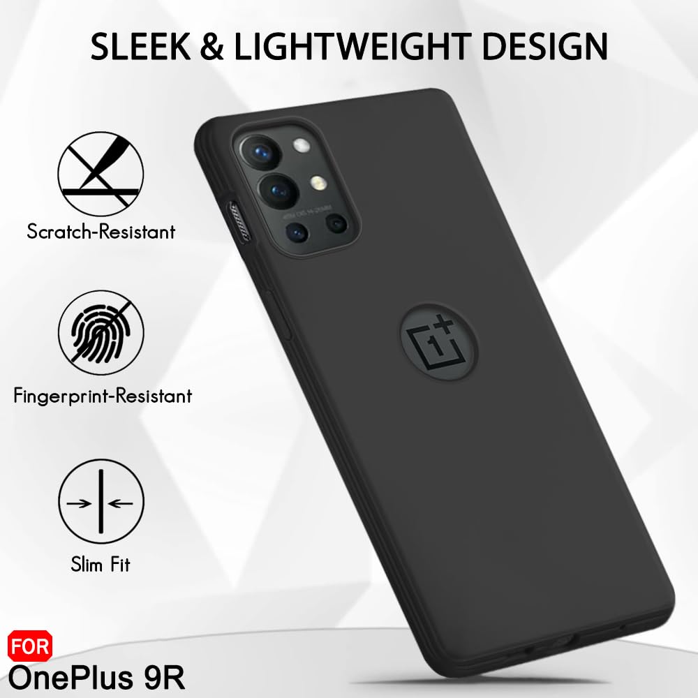 Protect Liquid Silicone Back Cover Case for OnePlus 9R 5G | Soft Micro-Fibre Lining Inside | Camera Protection Bump | Shockproof Back Cover