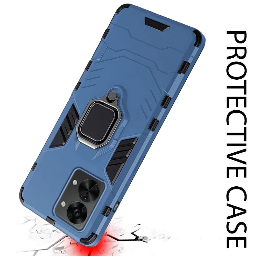 Protect Tough Armor OnePlus Nord 2T 5G Bumper Back Case Cover | Ring Holder & Kickstand in-Built | 360 Degree Protection Back Case