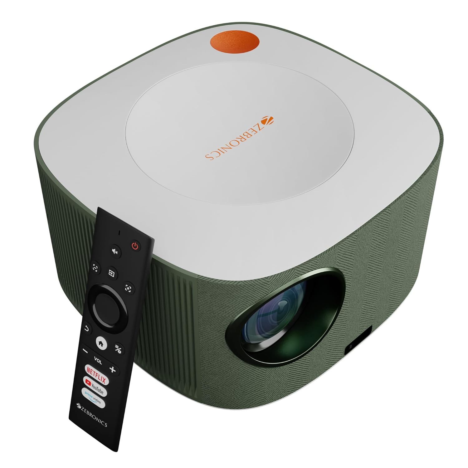 ZEBRONICS ZEB-PIXAPLAY 26 (5000 lm) 1080p Full HD, 508 cm Screen, Auto Focus, Auto Keystone, HDMI (ARC), Miracast, Dual Band, 30,000 Hour lamp life, OTT App Support : Netflix, Amazon Prime, YouTube etc., Dolby Support Smart Projector