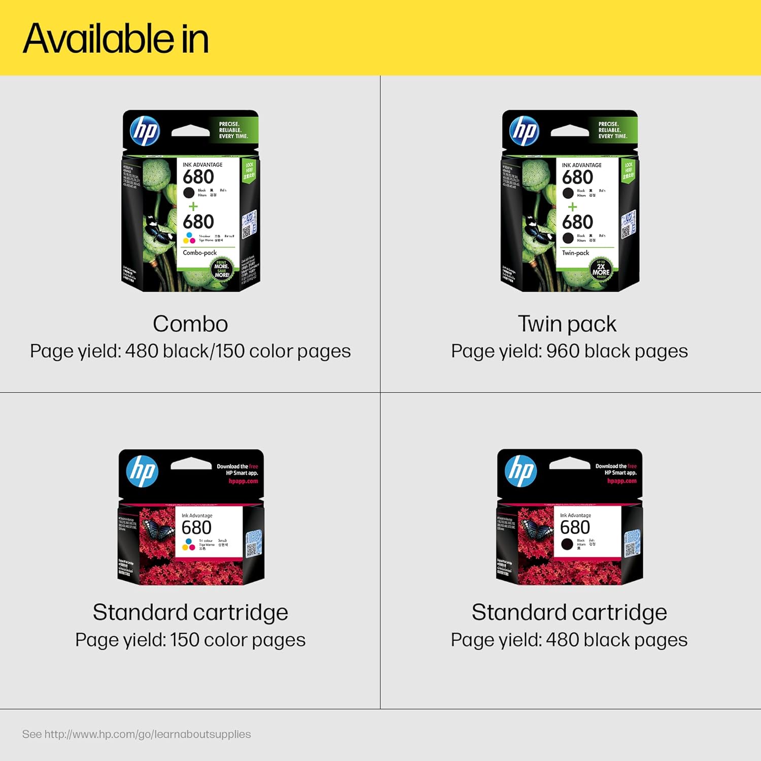 HP 680 Tri-Color Ink Cartridge