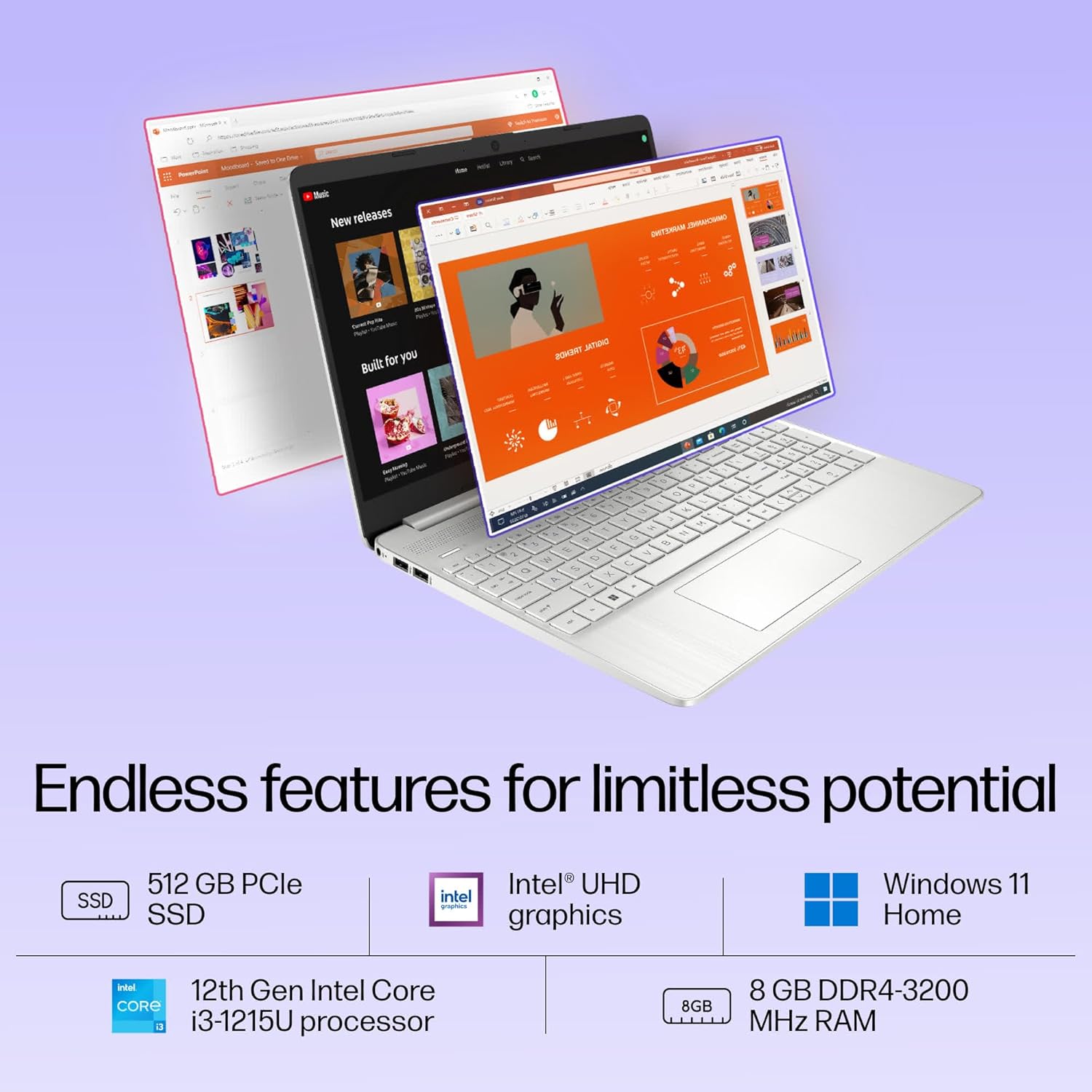 HP 15s Intel Core i3 12th Gen 1215U Laptop