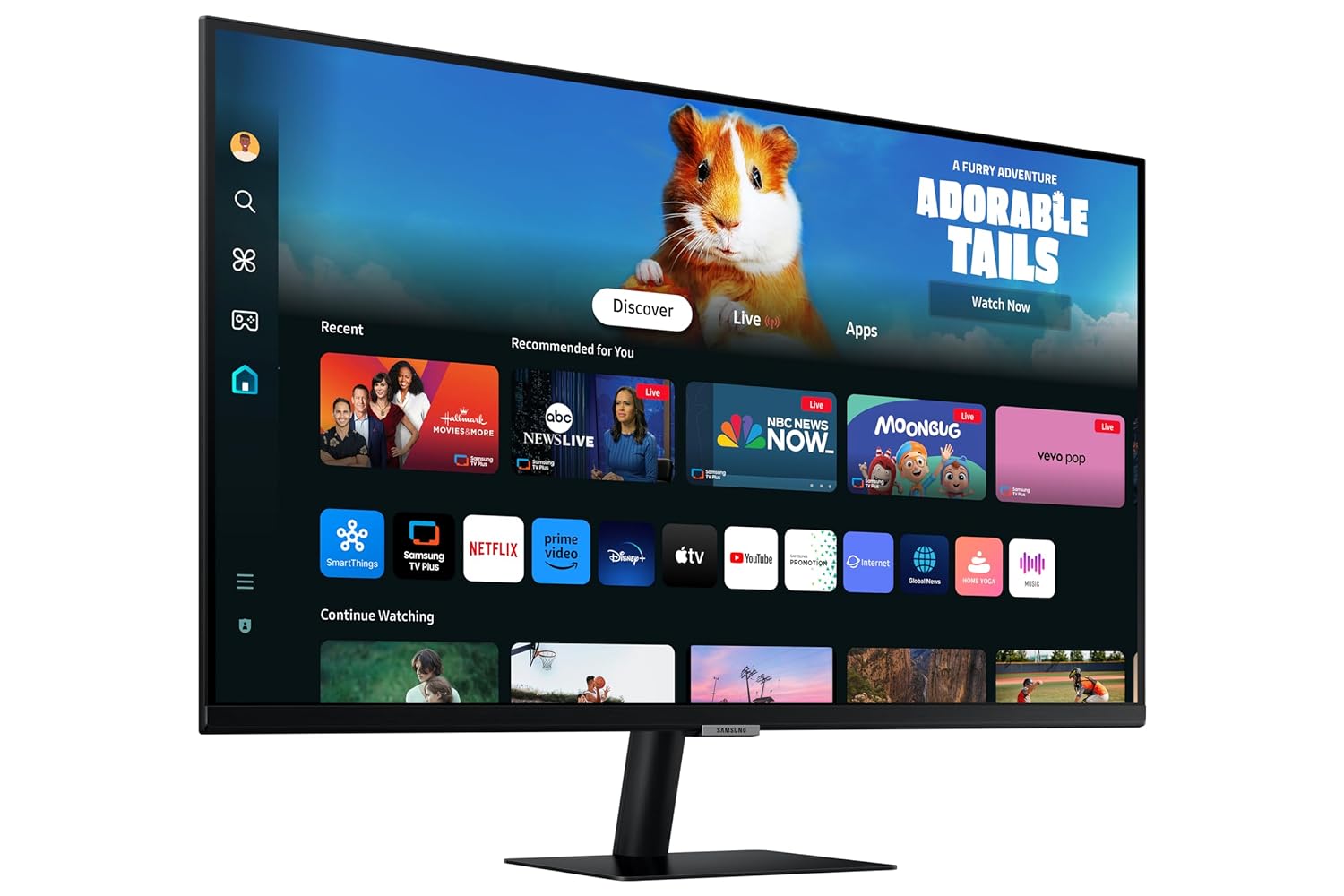 SAMSUNG M5 Full HD VA Panel with Mouse & Keyboard Control, OTT Apps, IoT Hub, Office 365, Workout Tracker, Multiple Ports, Speakers, Remote, Bluetooth Smart Monitor