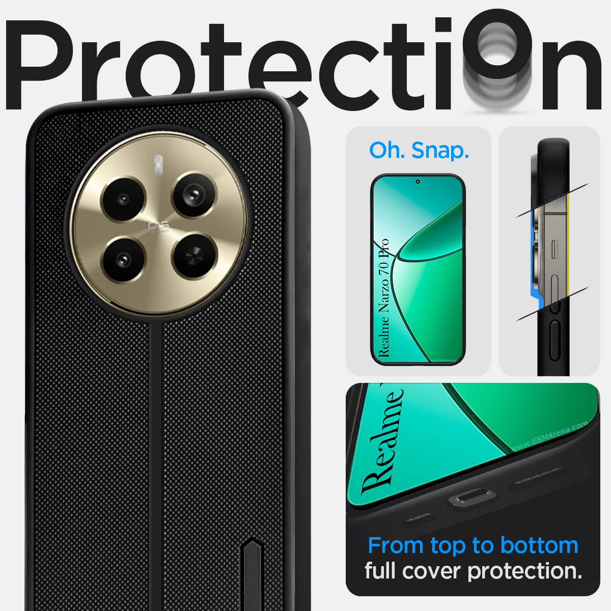 Protect Back Cover Case for Realme Narzo 70 Pro (Textured Grip Design | Camera Protection | Slim and Light Weight | Soft Touch and Feel