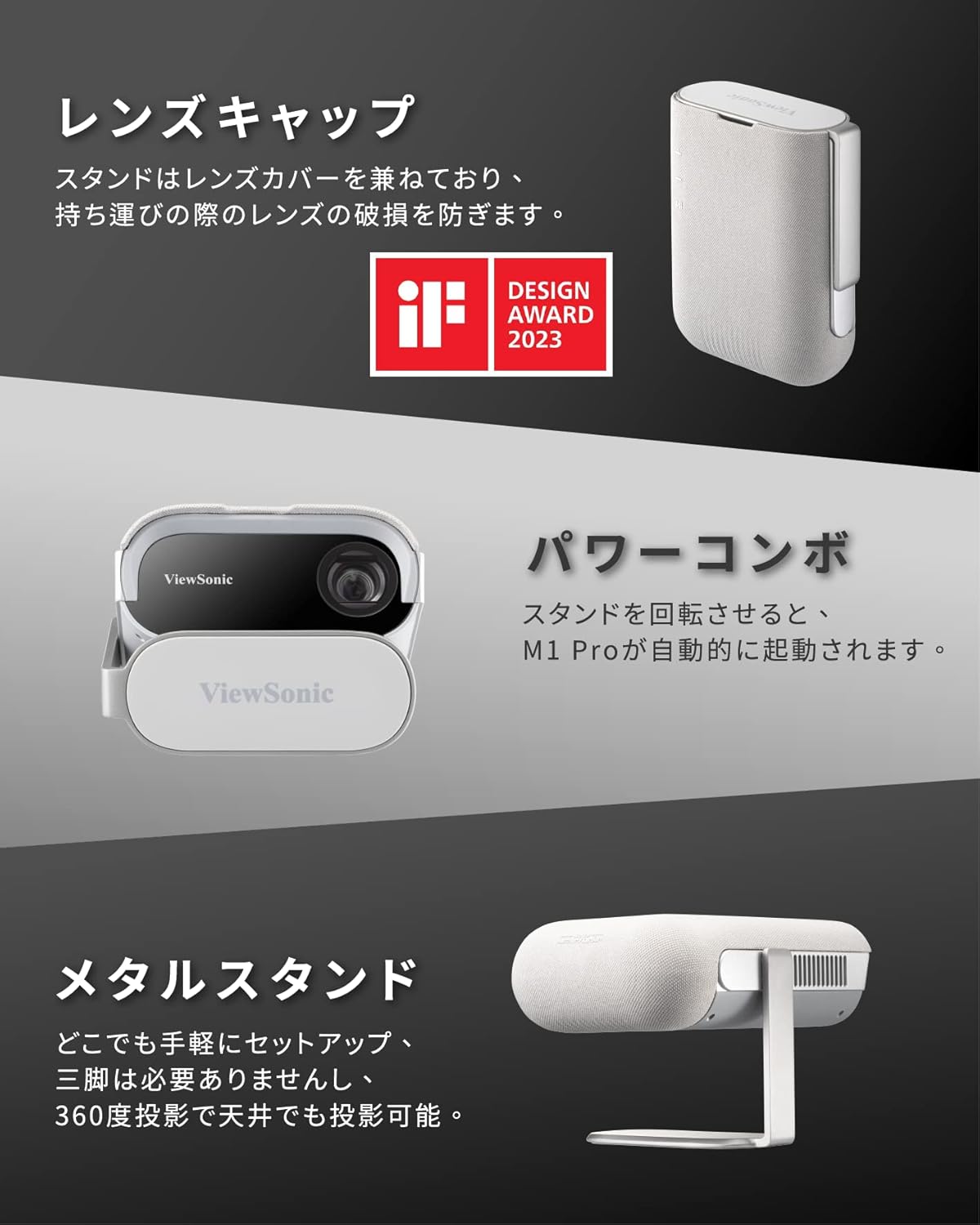ViewSonic M1 Pro (600 lm) Portable with 1280X720p Resolution, 150" Maximum Display, Bluetooth & Smart Wi-Fi , Harman Kardon Speaker(3W Cube x2), HDMI , USB Connectivity LED Projector