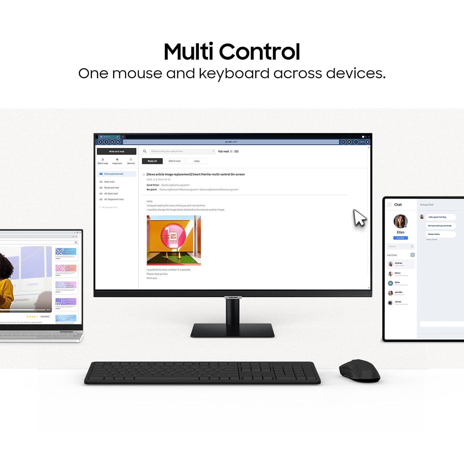 SAMSUNG M5 Full HD VA Panel with Mouse & Keyboard Control, OTT Apps, IoT Hub, Office 365, Workout Tracker, Multiple Ports, Speakers, Remote, Bluetooth Smart Monitor