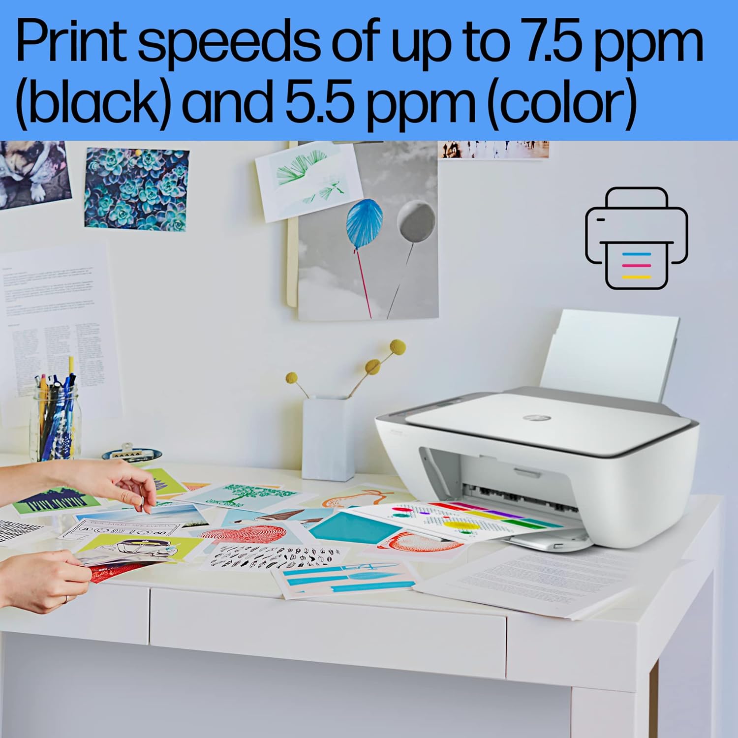 HP DeskJet Ink Advantage 2776 Multi-function WiFi Color Inkjet Printer with Voice Activated Printing Google Assistant and Alexa with Copy, Scan, Bluetooth, USB, Simple setup with HP Smart App, Ideal for Home (Ink Cartridge)