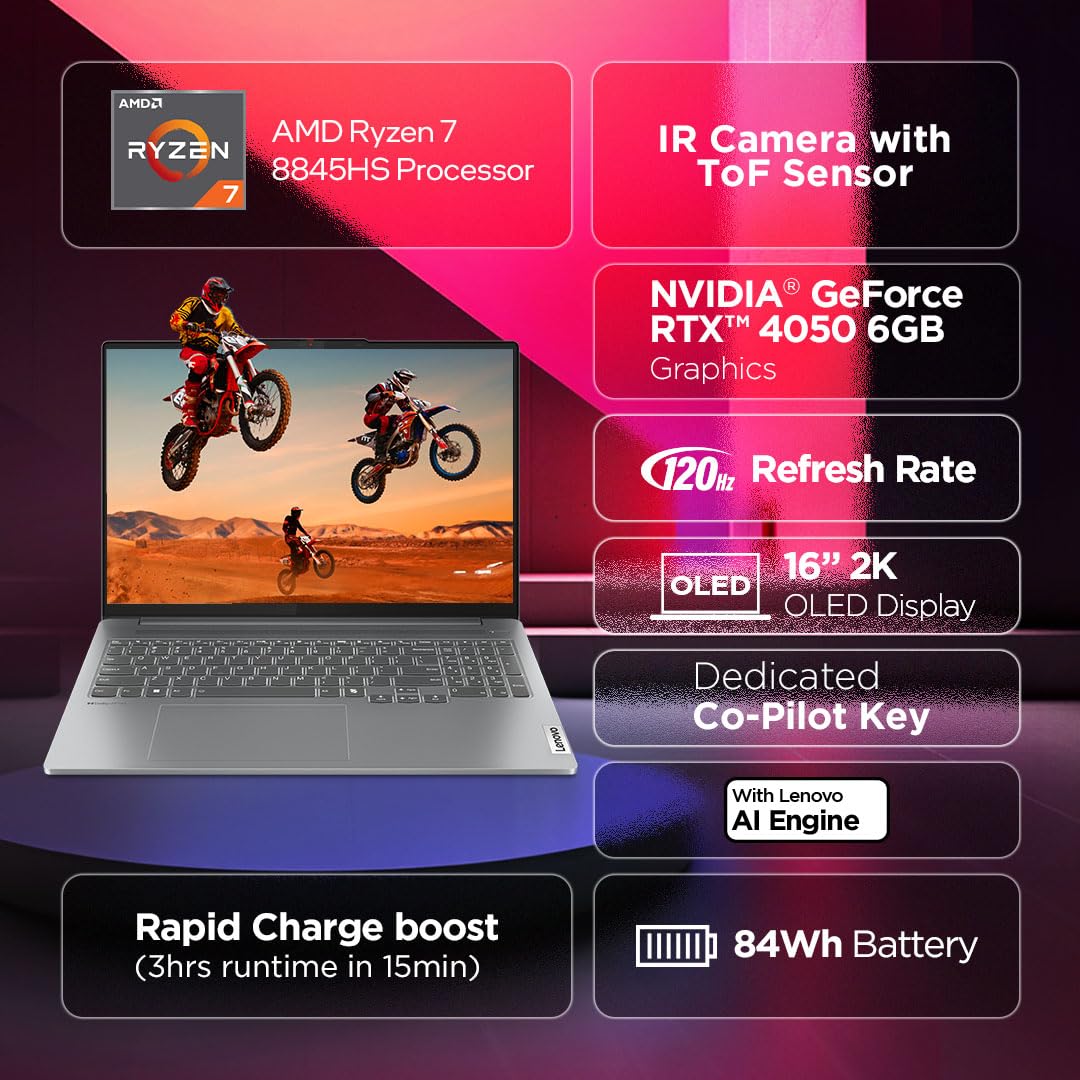 Lenovo IdeaPad Pro 5 AMD Ryzen 7 Octa Core 8845HS 16AHP9 Gaming Laptop