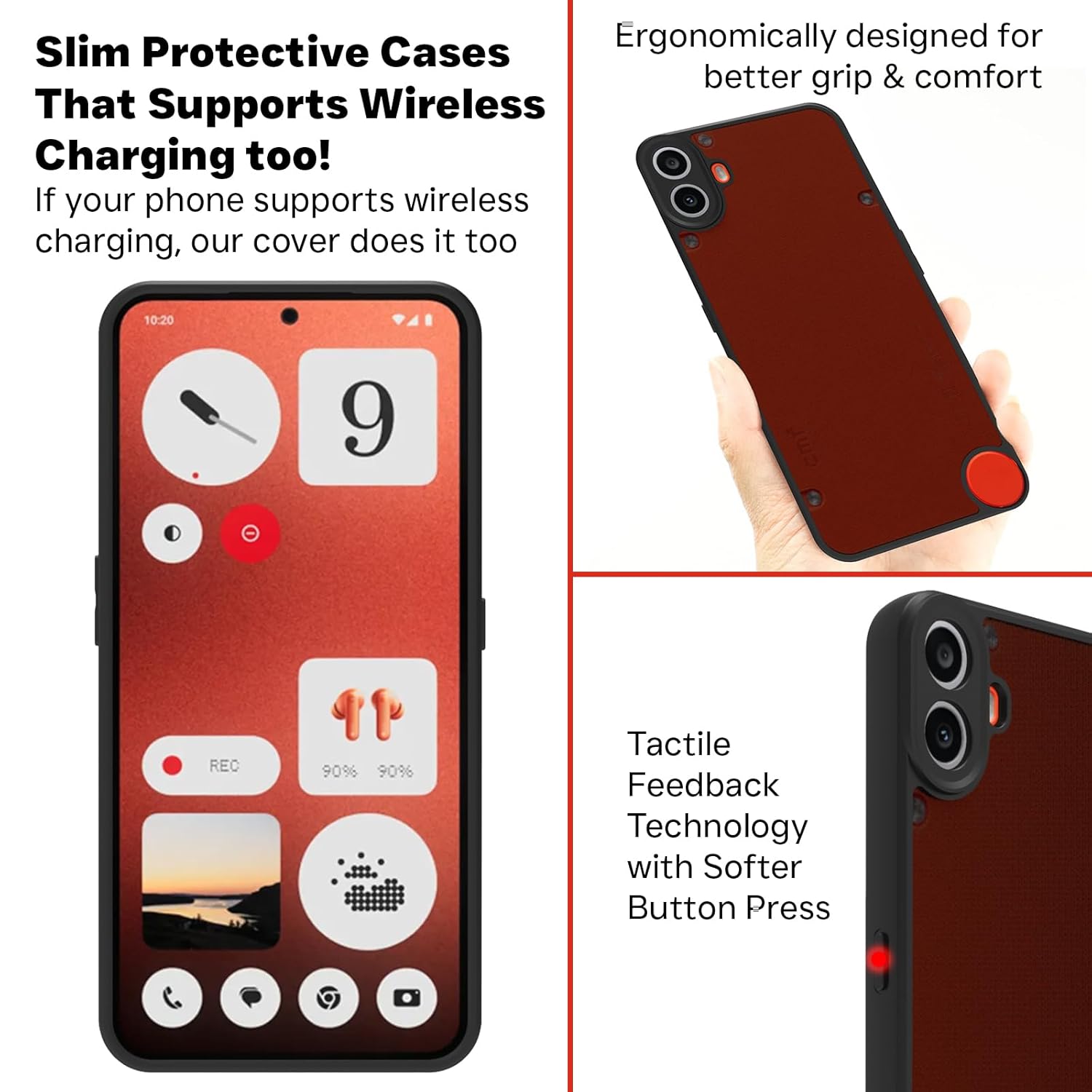 Protect Shockproof Sleek Hybrid Armor Back Cover Case Compatible with CMF Phone 1