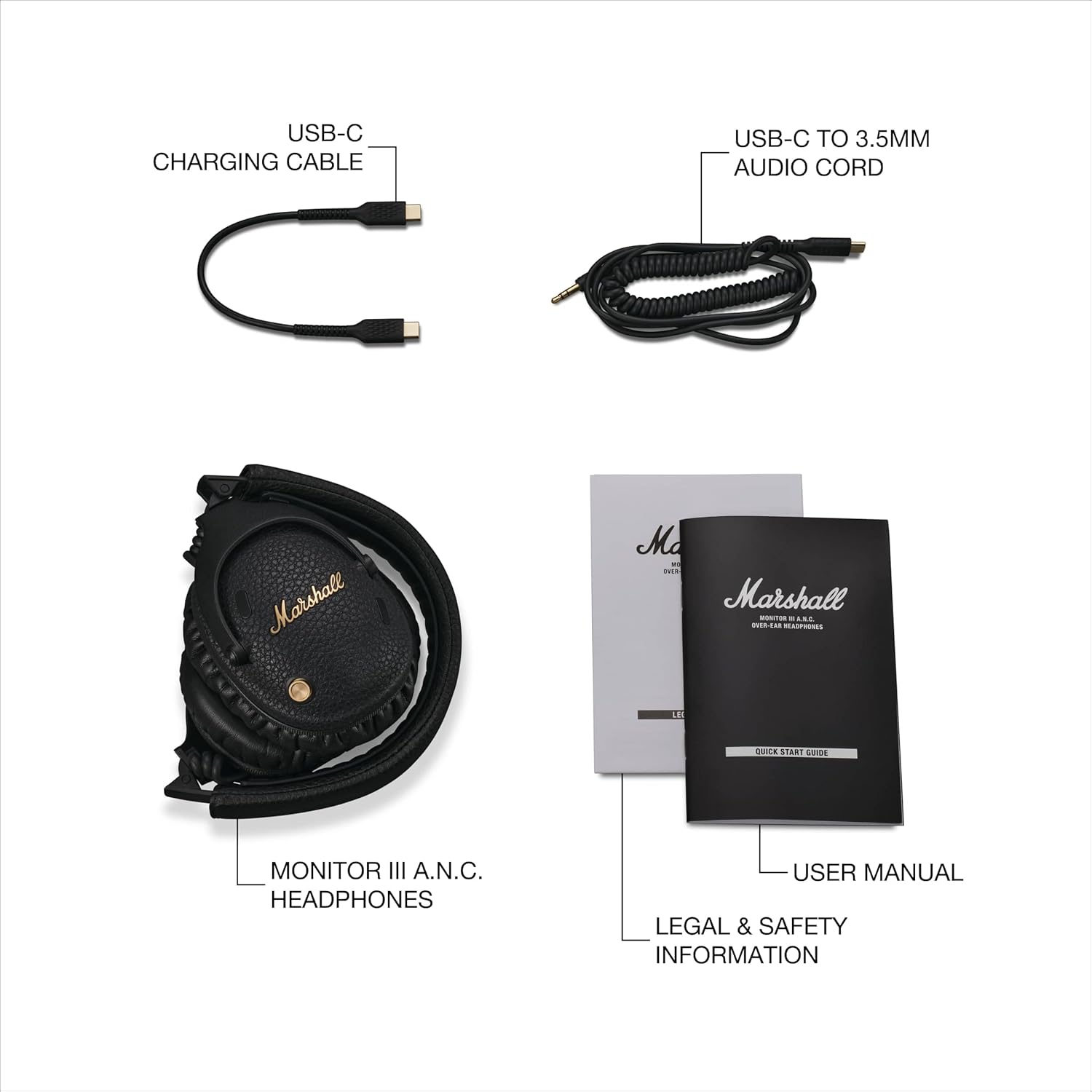Marshall Monitor III Active Noise Canceling Over-Ear Headphones Bluetooth Headphones
