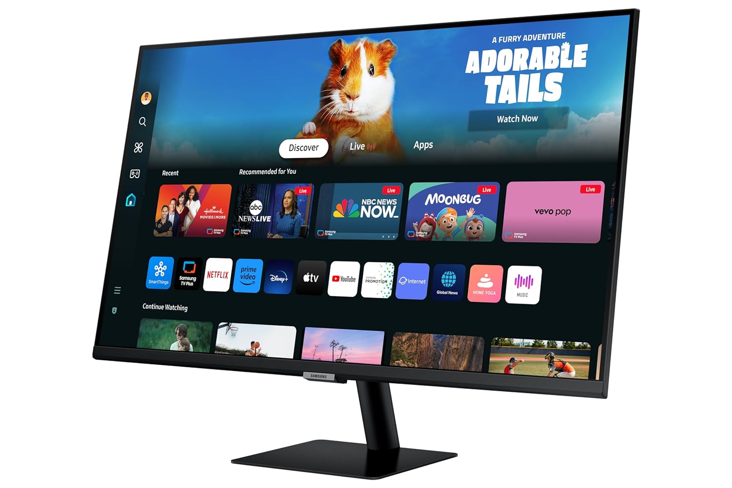 SAMSUNG M5 Full HD VA Panel with Mouse & Keyboard Control, OTT Apps, IoT Hub, Office 365, Workout Tracker, Multiple Ports, Speakers, Remote, Bluetooth Smart Monitor