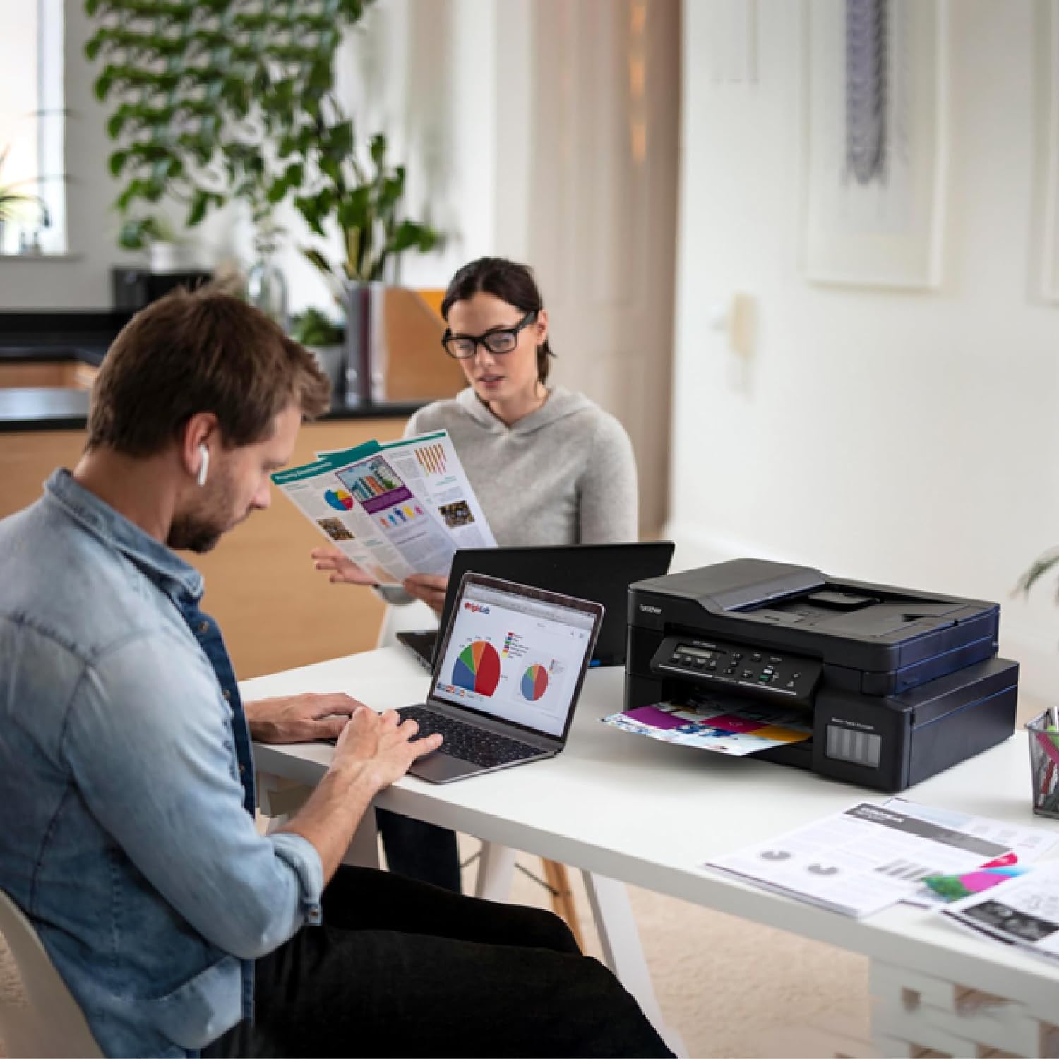 brother DCP-T820DW Multi-function WiFi Color Ink Tank Printer with Auto Duplex feature ideal for Home & Office Usage