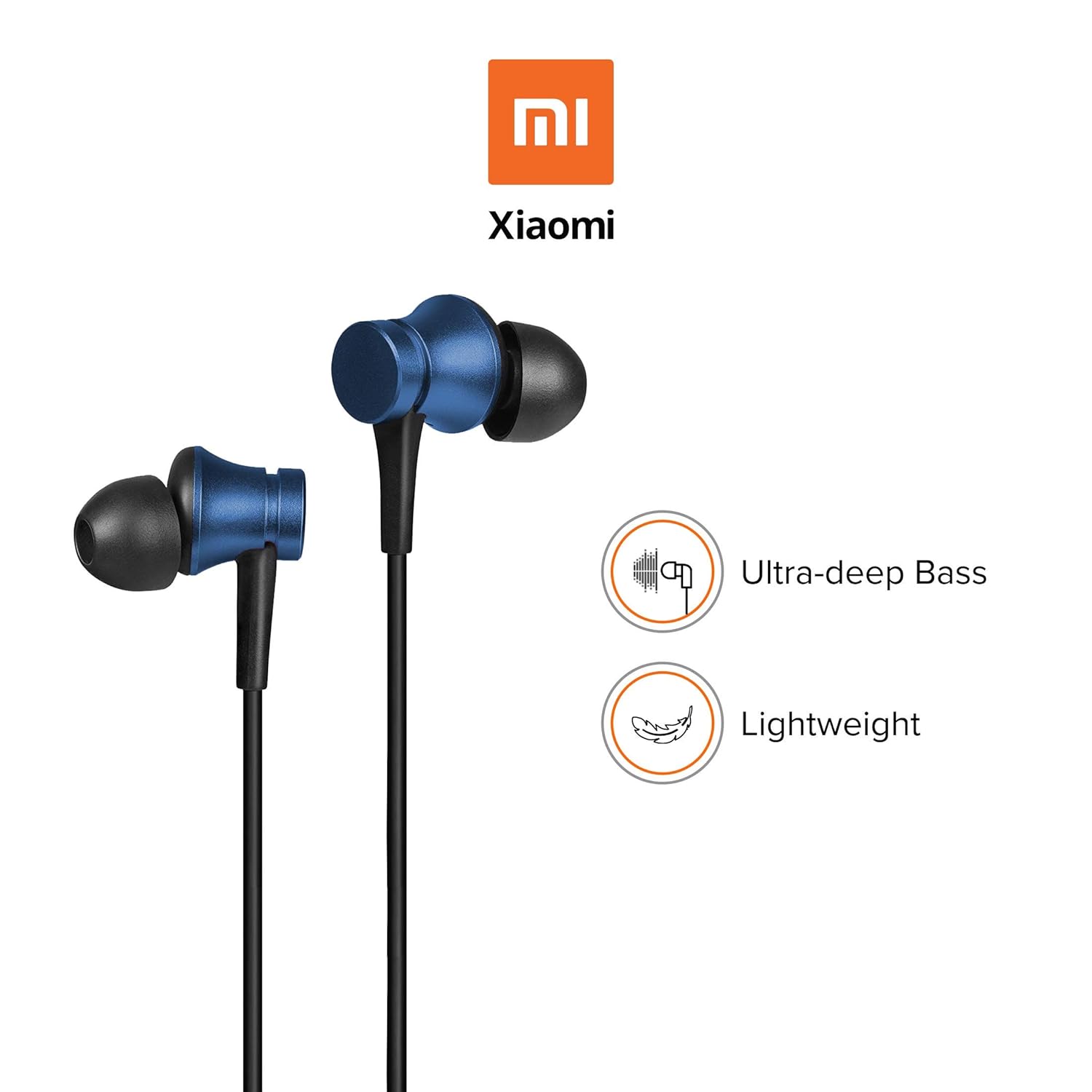 Mi Earphones with Mic, Ultra Deep Bass & Metal Sound Chamber Wired Earphone