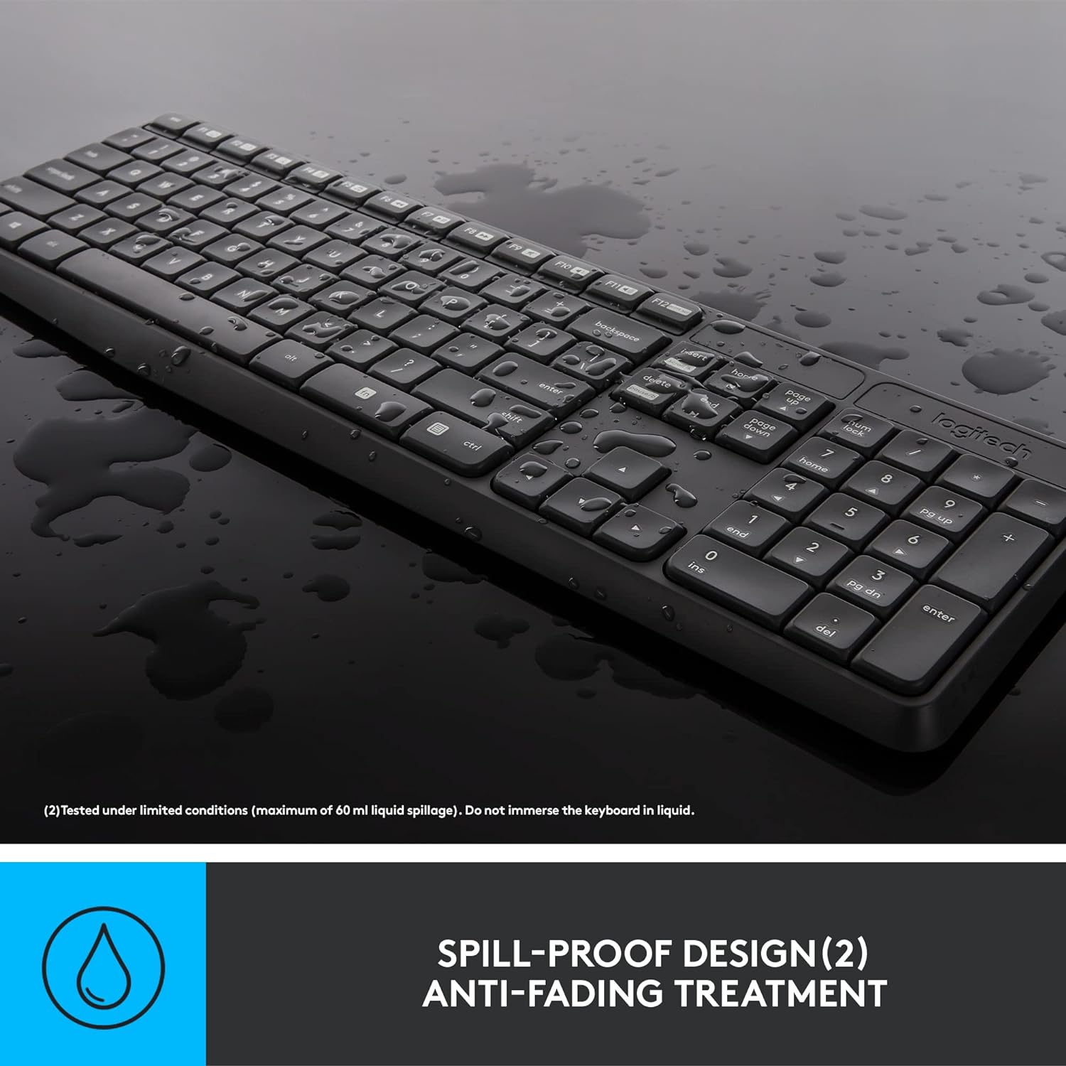 Logitech MK235 Full-Sized, 15 FN Keys, 3-Year Battery Life Combo Mouse and Wireless Laptop Keyboard