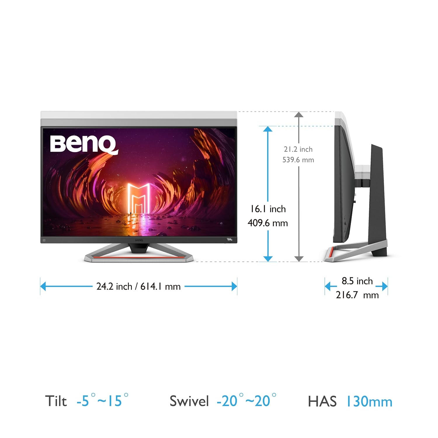 Benq Full HD LED Backlit IPS Panel Bezel-Less HDR with Height Adjust, 99% sRGB, Black Equalizer, 2.5Wx2 treVolo Speakers, HDMI, DP Gaming Monitor
