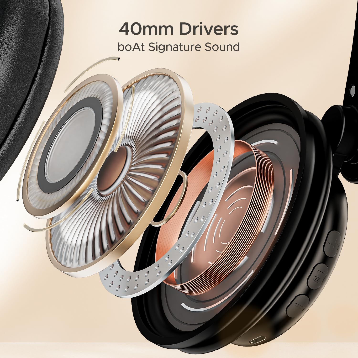 boAt Rockerz 450 w/ 40mm Drivers, 15 HRS Playback, Soft Padded Earcups Bluetooth