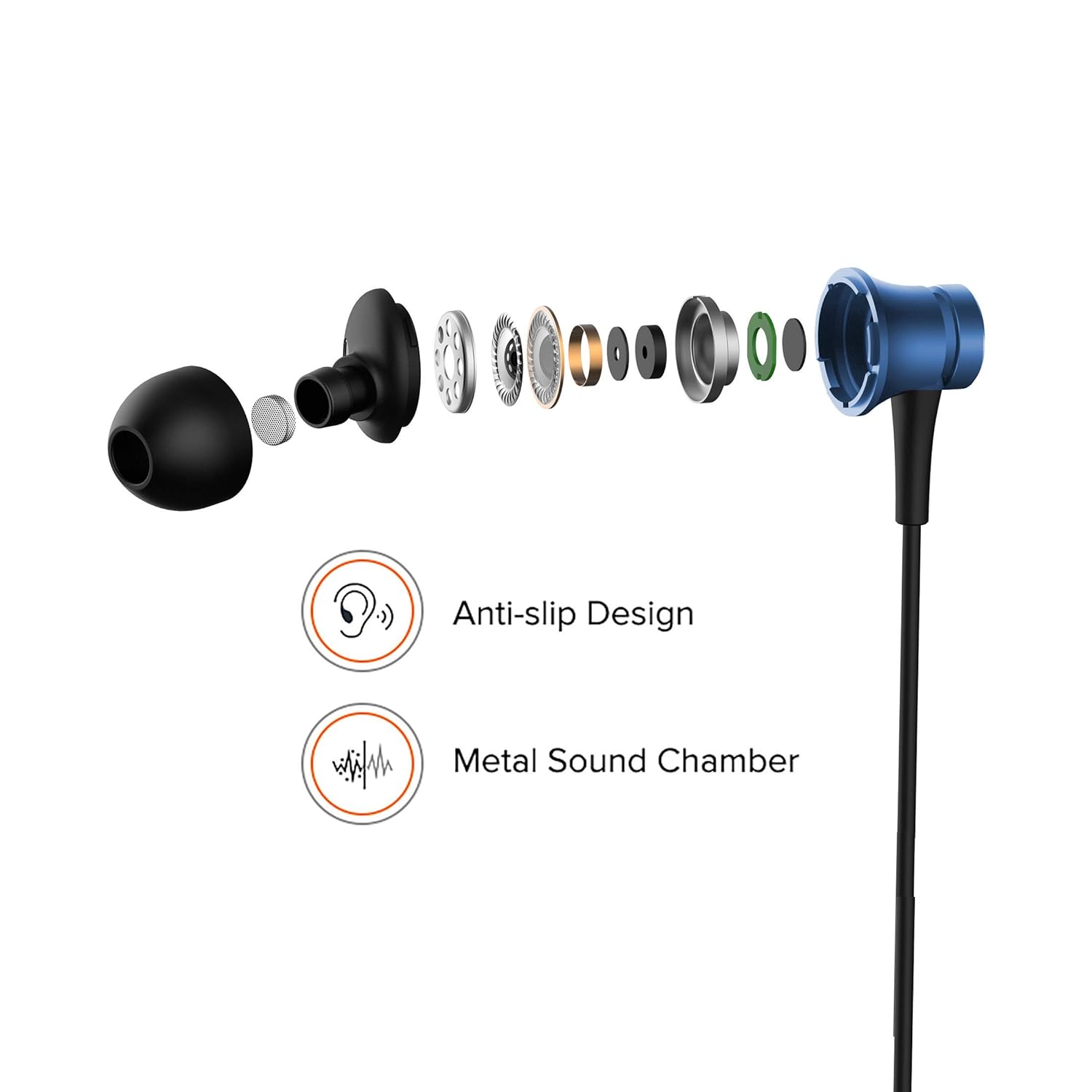 Mi Earphones with Mic, Ultra Deep Bass & Metal Sound Chamber Wired Earphone