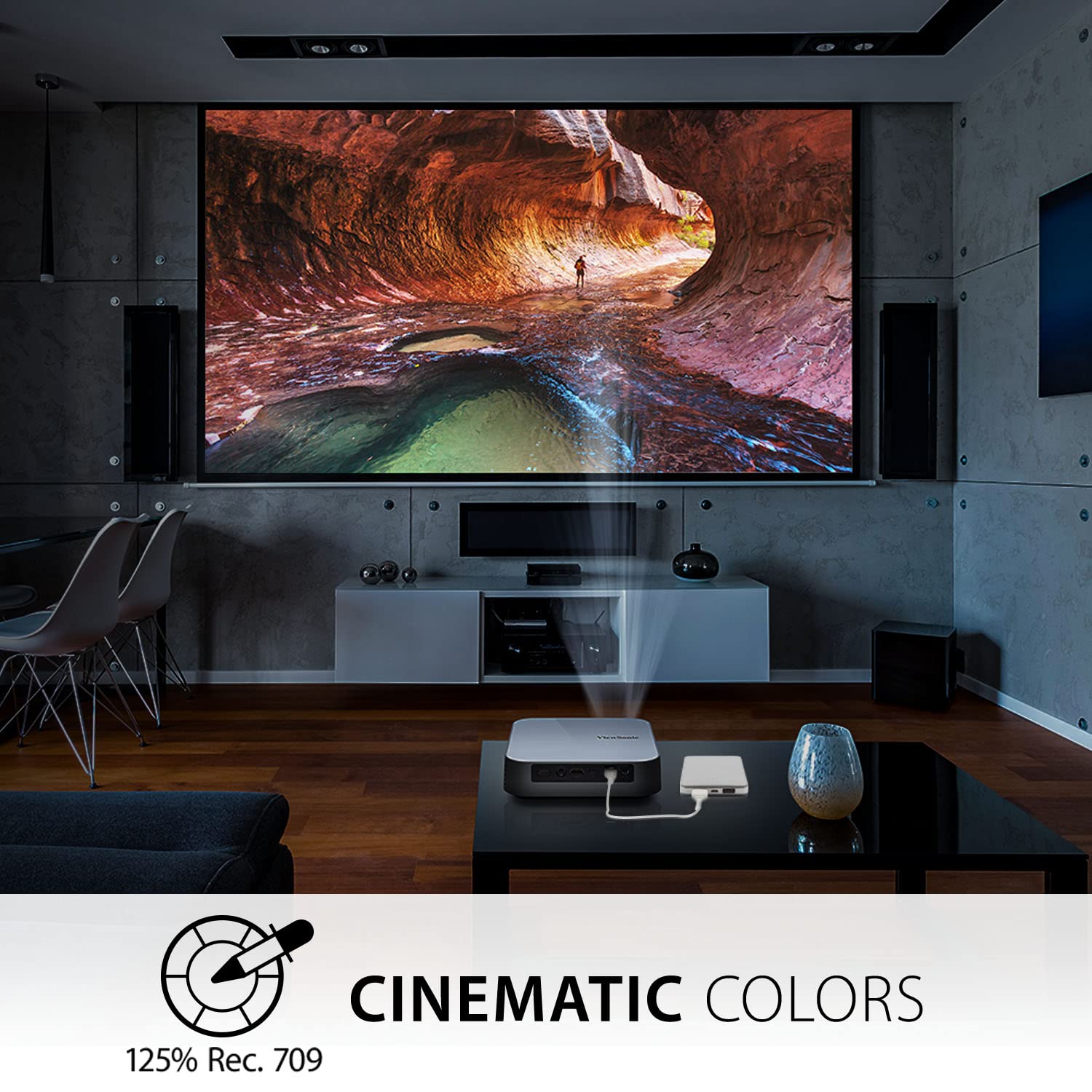 ViewSonic M2e (1000 lm) Portable with 1920X1080p Resolution, 100'' Maximum Display, Auto Focus+ WiFi+ Bluetooth+6W Harman Kardon Speaker, Bluetooth ,HDMI, USB Type-C Connectivity LED Projector