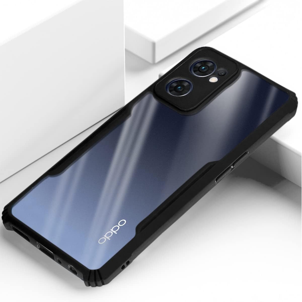 Protect Cover Case for Oppo Reno7 5G | Reno 7 5G (Shockproof with Polycarbonate Clear Panel