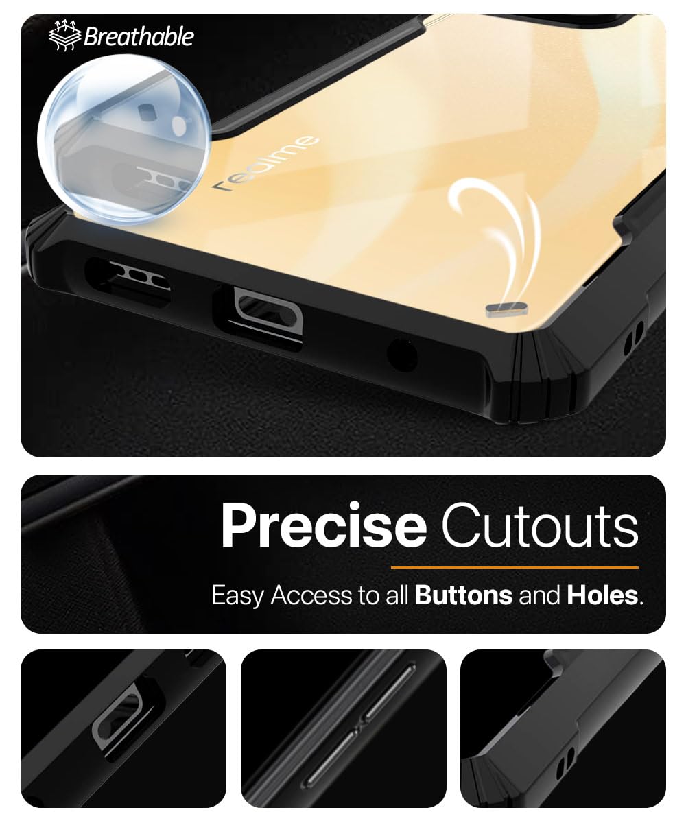 Protect TPU+PC Shock Proof Clear Protective Back Case for Realme C67 5G
