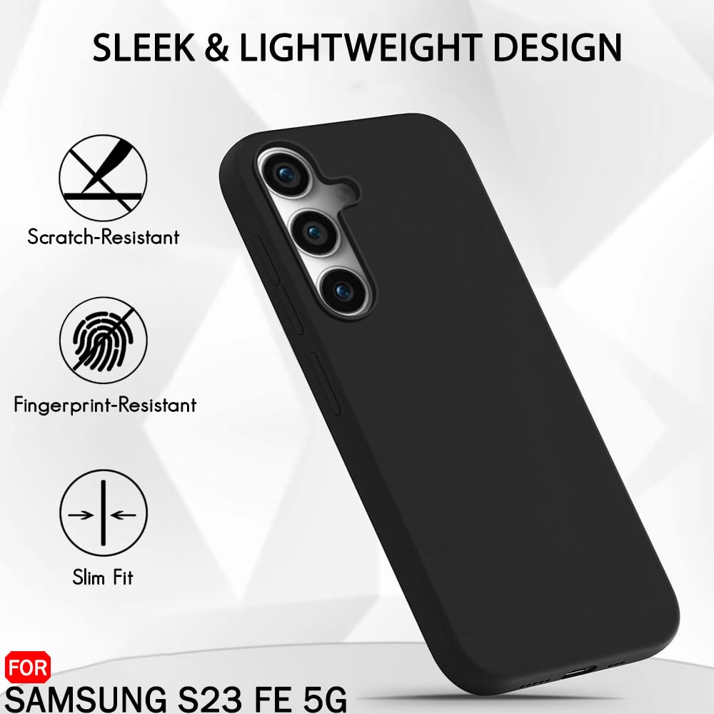 Protect Liquid Silicone Back Cover Case for Samsung Galaxy S23 FE 5G | Soft Micro-Fibre Lining Inside | Camera Protection Bump | Shockproof Back Cover Case