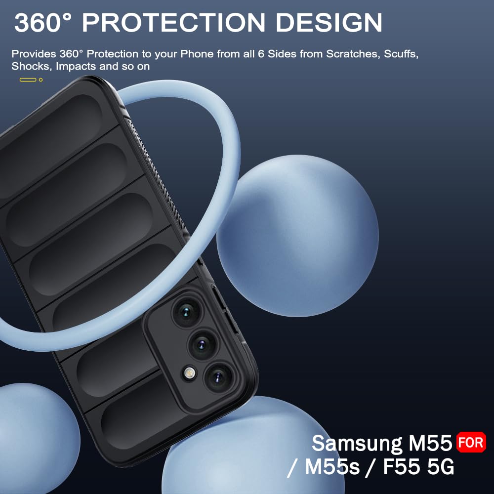 Protect Liquid Silicon Back Cover Case for Samsung Galaxy M55 / M55s / F55 5G | Shockproof Military Grade Protection