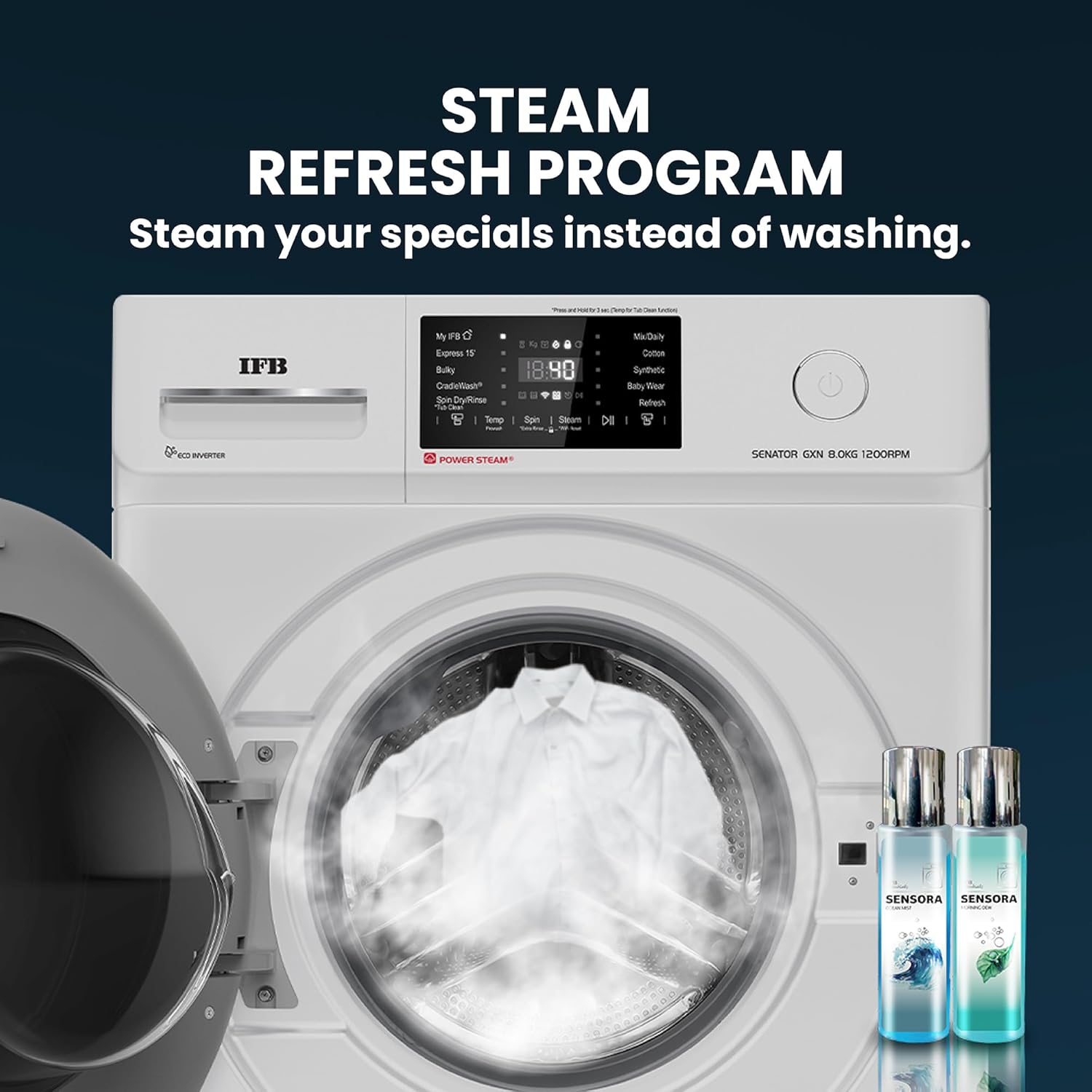 IFB 8 Kg 5 Star Powered by AI with 9 Swirl Wash, WiFi, Fully Automatic Front Load Washing Machine