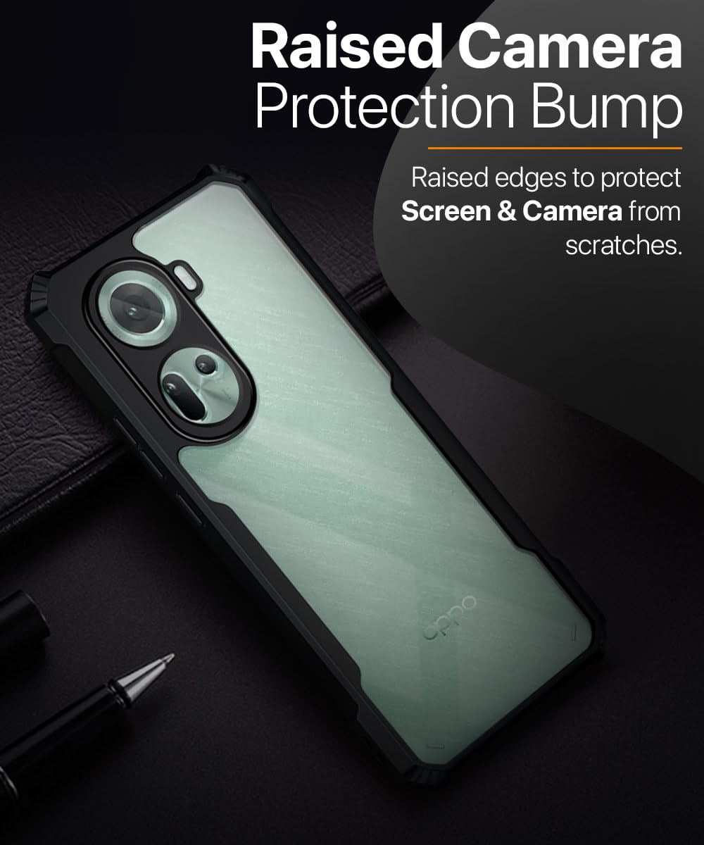 Protect Shock Proof Clear Back Case Mobile Cover for Oppo Reno 11 5G (Hard | Hybrid PC + TPU | Full Armour Device & Camera Protection