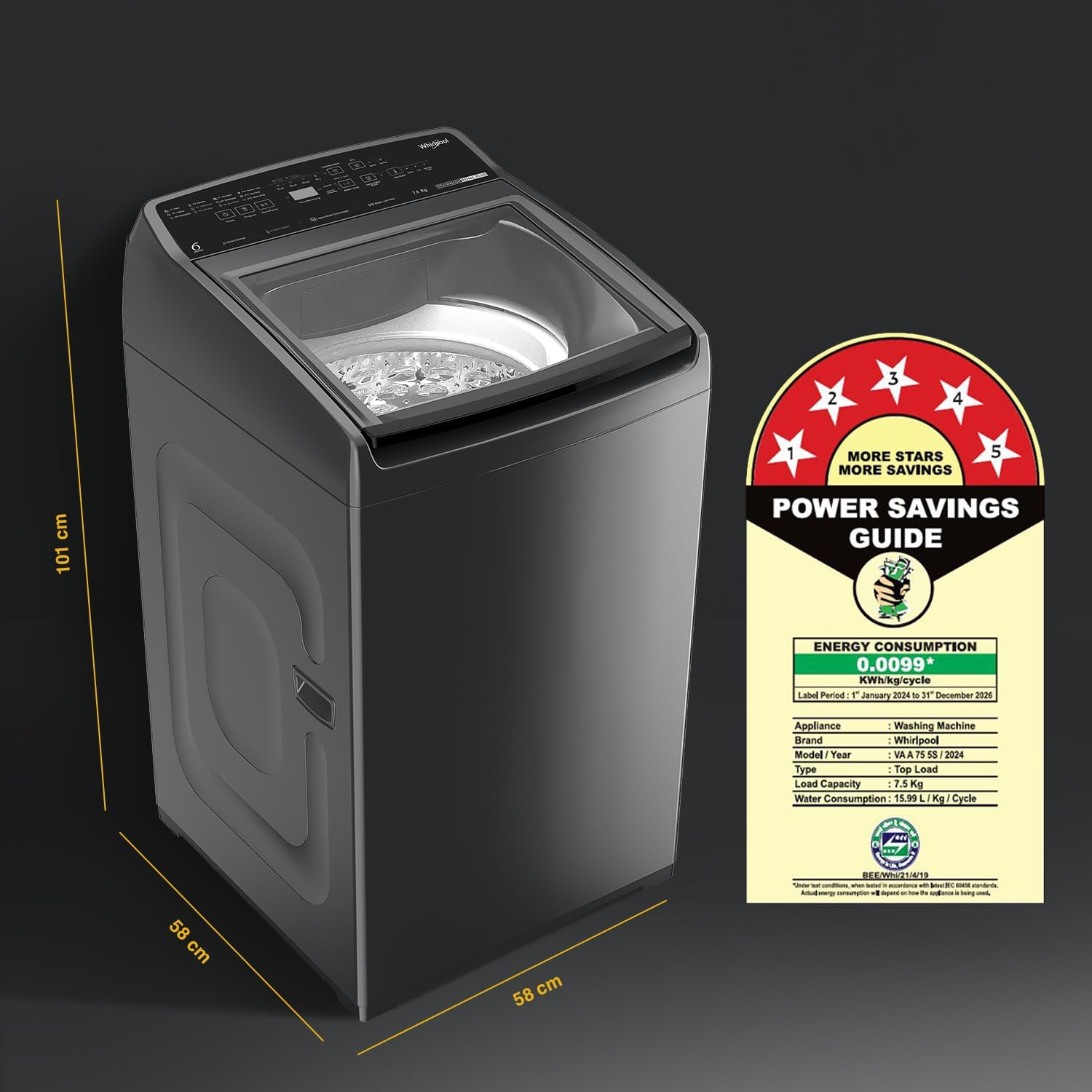 Whirlpool 7.5 Kg 5 Star StainWash Royal Plus Fully Automatic Top Load Washing Machine