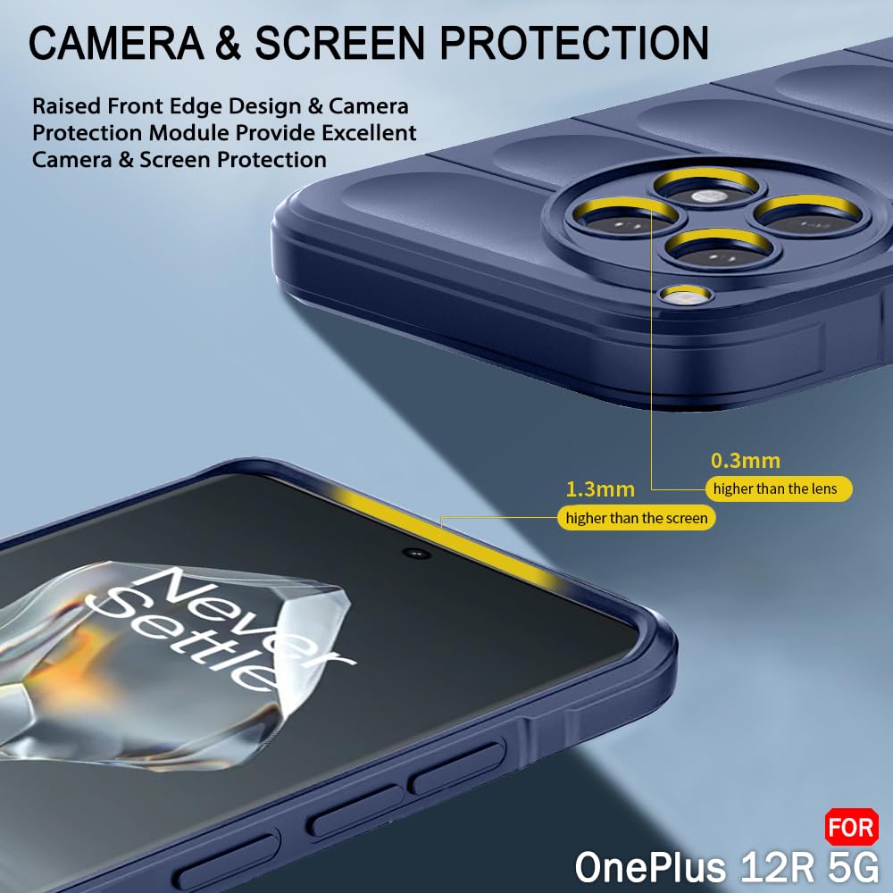 Protect Liquid Silicon Back Cover Case for OnePlus 12R 5G | Shockproof Military Grade Protection | Micro-Fibre Cloth On Inner Side