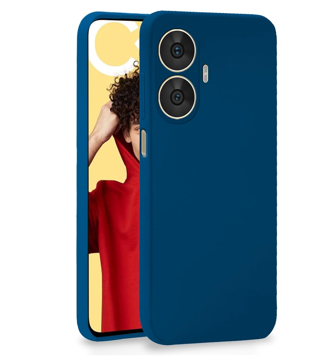 Protect Back Cover Soft Matte Liquid Silicone TPU | Camera Protection | Shockproof Slim Back Case for Realme C55