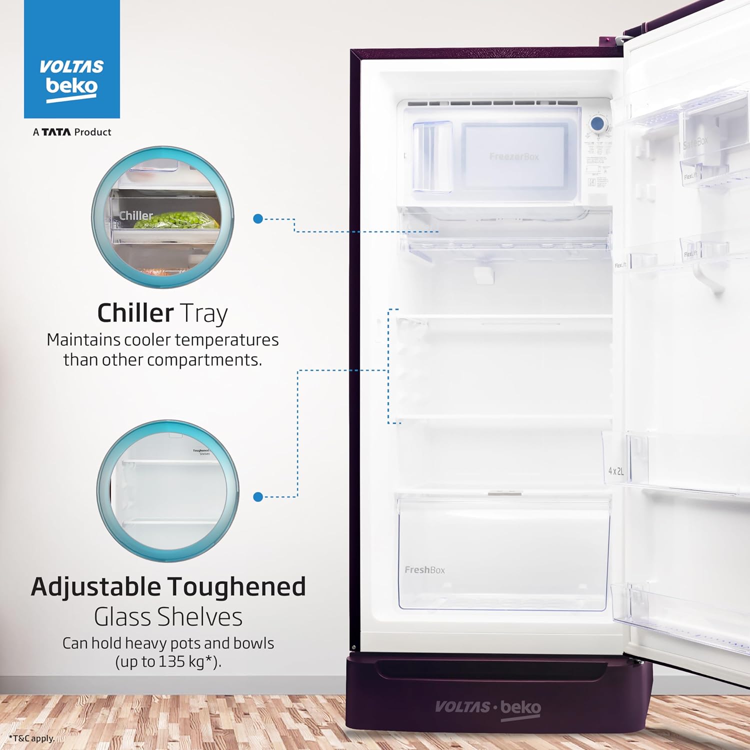 Voltas Beko A TATA Product 183 L 5 Star Made-In-India Direct Cool Refrigerator