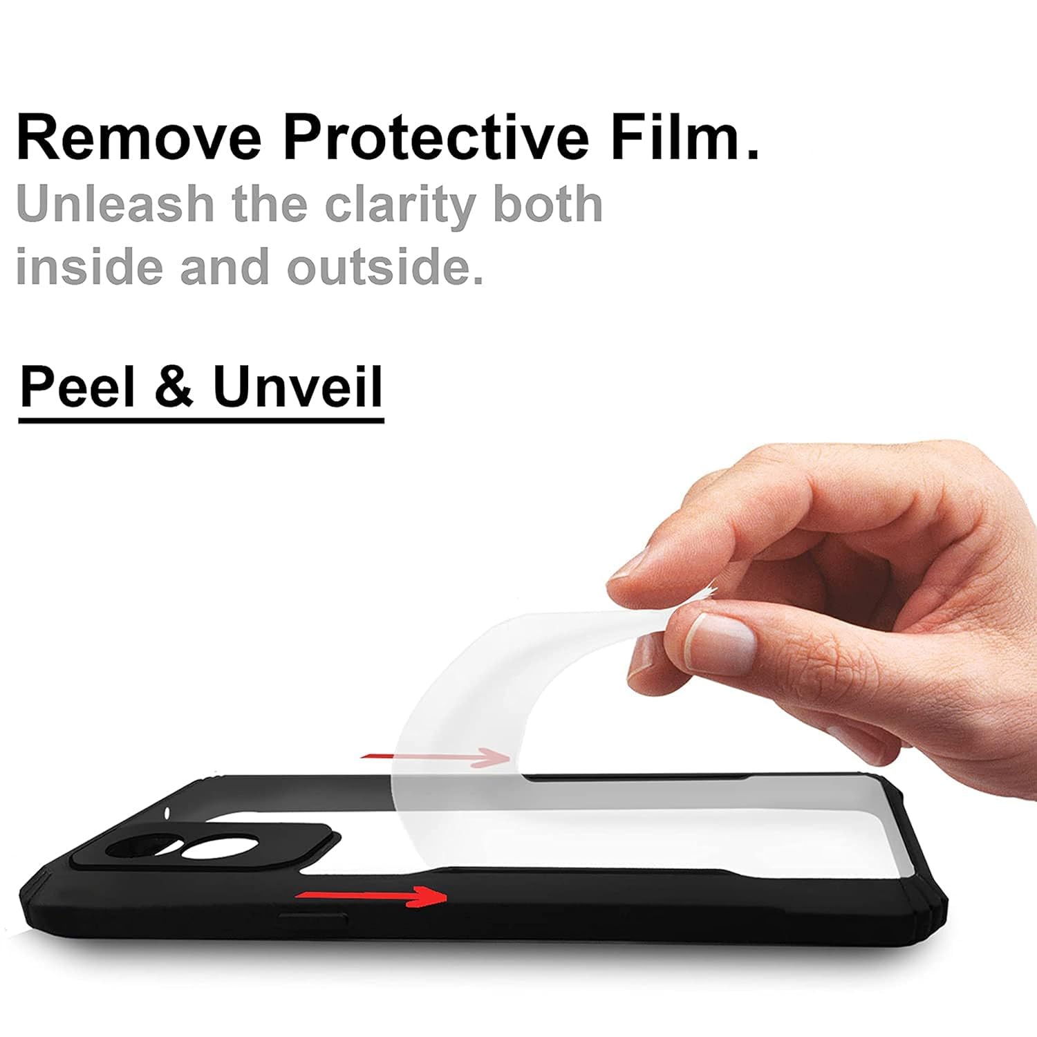 Protect Oppo A58 4G Back Cover | Crystal Clear Transparent Back | Ultra Hyrbid | Full Camera Protection | Raised Edge | Bumper Back Case