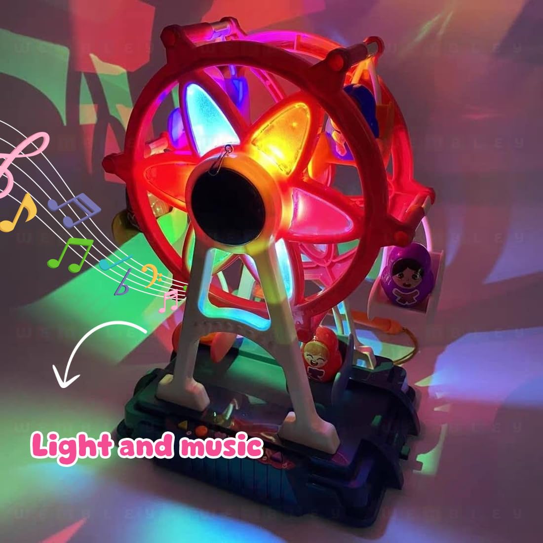 Wembley Giant Wheel Round Amusement Park Toy DIY Ferris Wheel Carnival Ride with LED Lights & Music