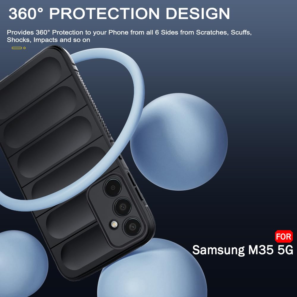 Protect Liquid Silicon Back Cover Case for Samsung Galaxy M35 5G | Shockproof Military Grade Protection | Micro-Fibre Cloth On Inner Side