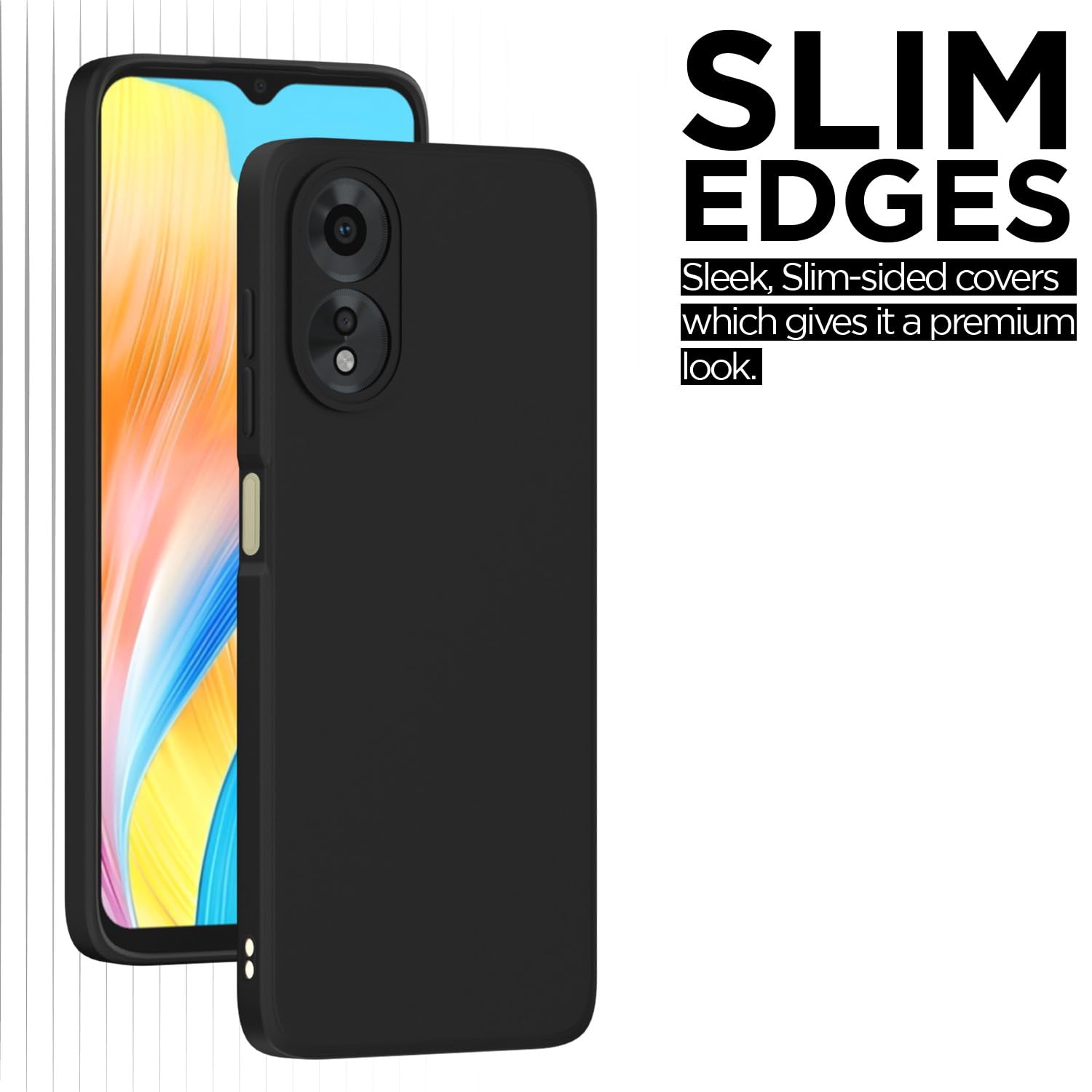 Protect Oppo A38 4G / Oppo A18 4G Back Cover Camera Protection Shockproof Soft Matte Silicone Back Case