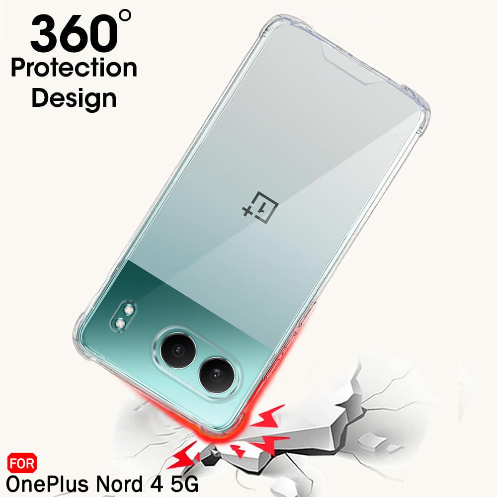 Protect Crystal Clear Back Cover Case for OnePlus Nord 4 5G | 360 Degree Protection | Shock Proof Design | Transparent Back Cover Case