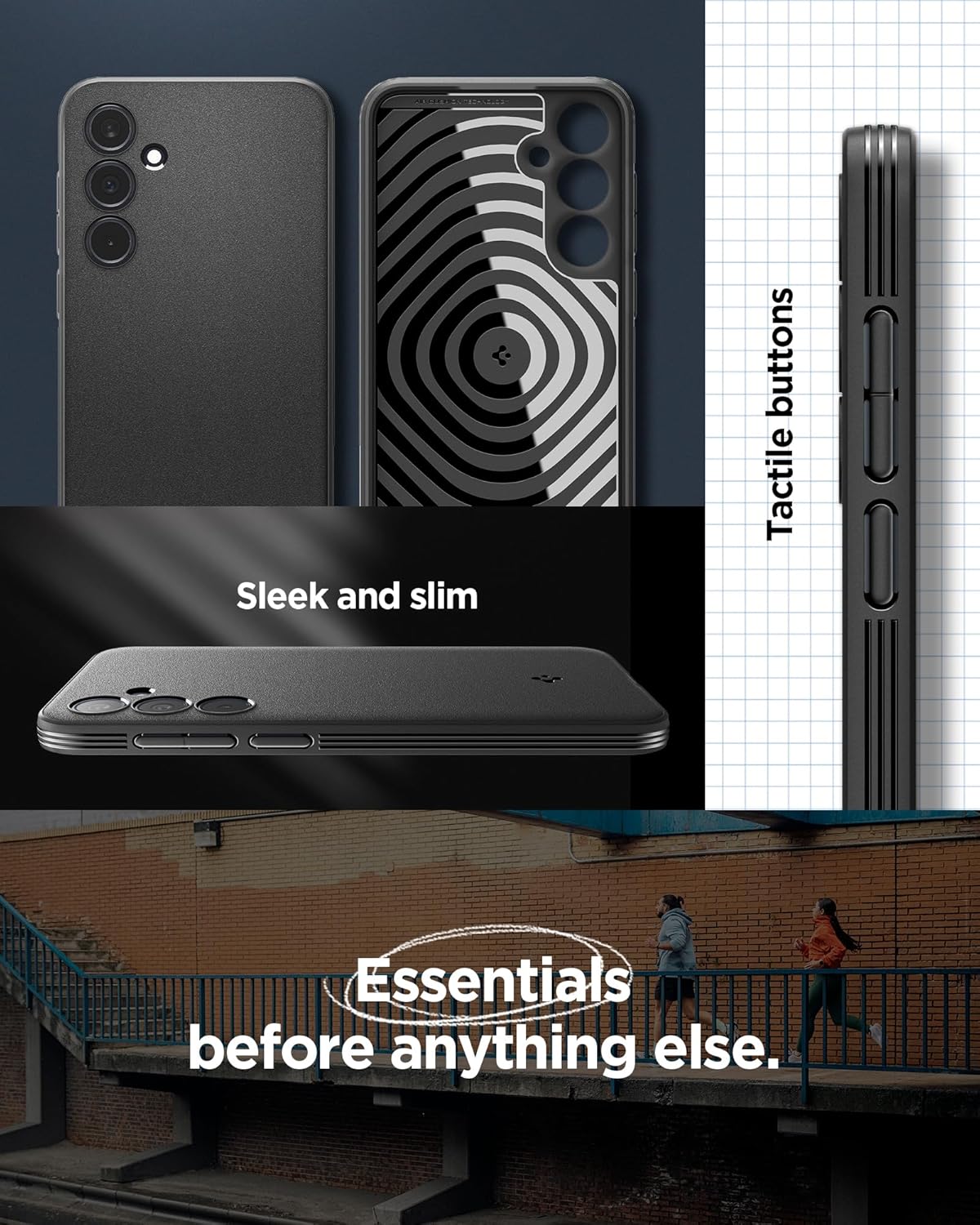 Spigen Essential Sand Blast Back Cover Case Compatible with Samsung Galaxy A35 5G (TPU | Matte Black)