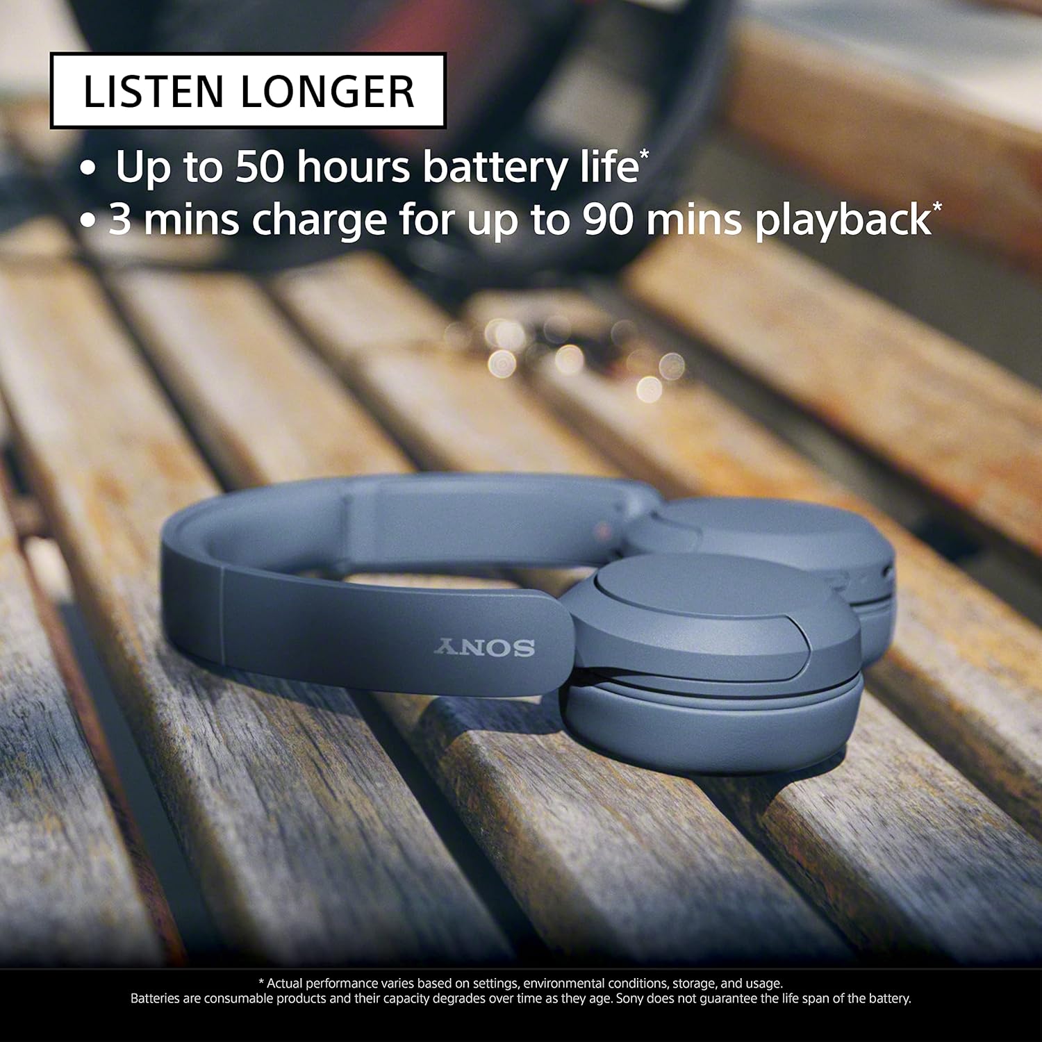SONY WH-CH520 with 50 Hrs Playtime, DSEE Upscale, Multipoint Connection/Dual Pairing Bluetooth