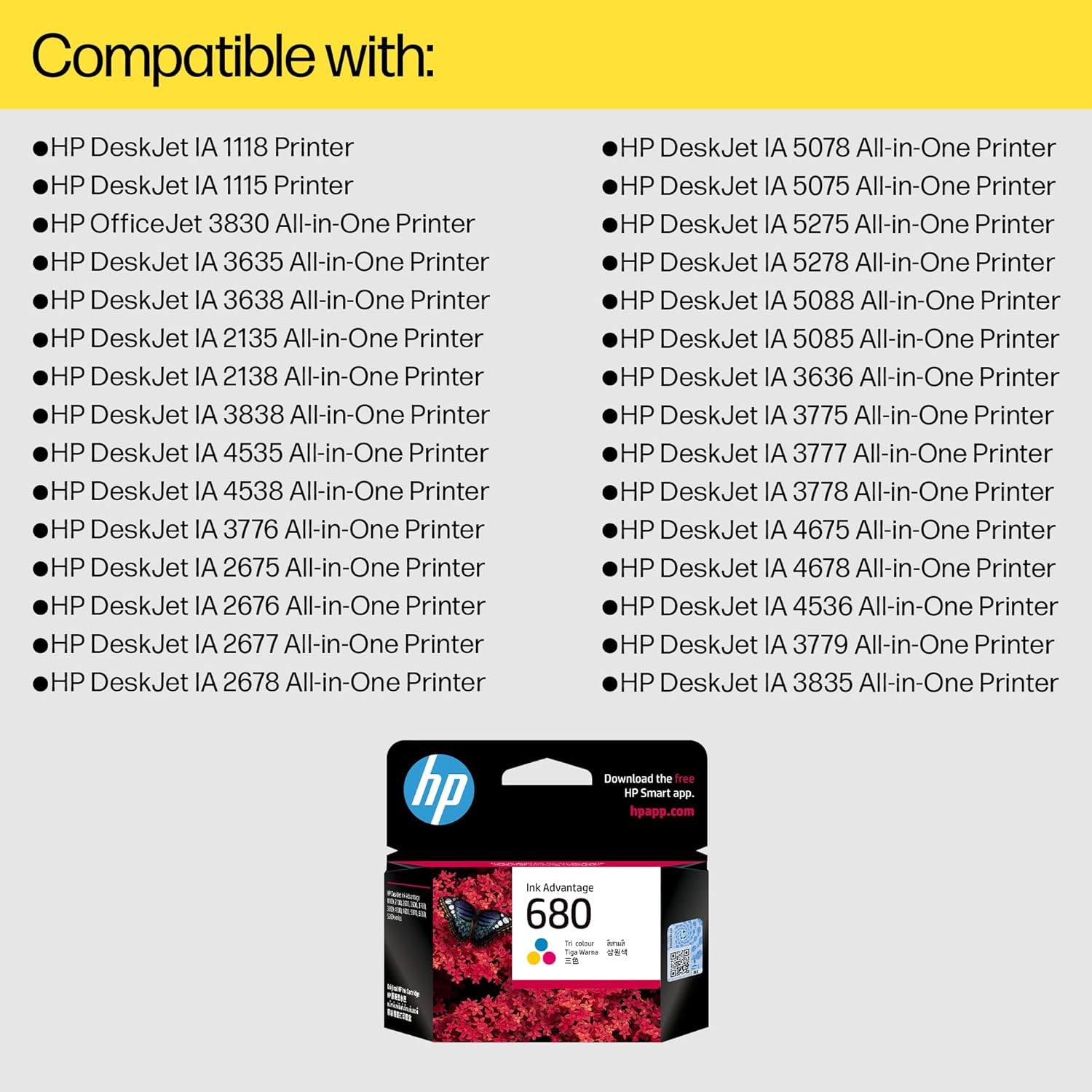 HP 680 Tri-Color Ink Cartridge