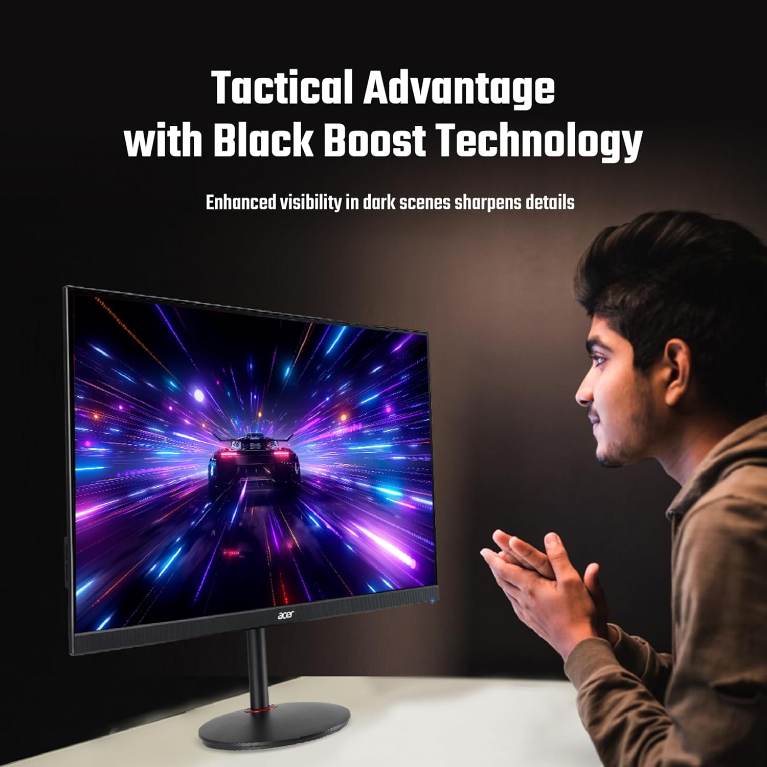 Acer XV2 WQHD LED Backlit IPS Panel with DCI-P3 95%, VESA DisplayHDR 400, Display Widget, VisionCare 2.0 with BlueLightShield Pro, 2X2W Inbuilt Speakers, Black Boost Technology, Ergostand Gaming Monitor