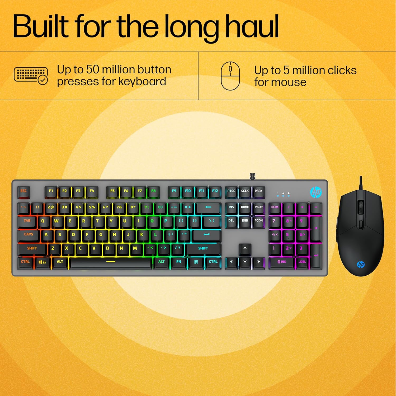 HP KM300F Wired USB Gaming Keyboard and Mouse Combo Set (8AA01AA#ACJ) Wired USB Gaming Keyboard