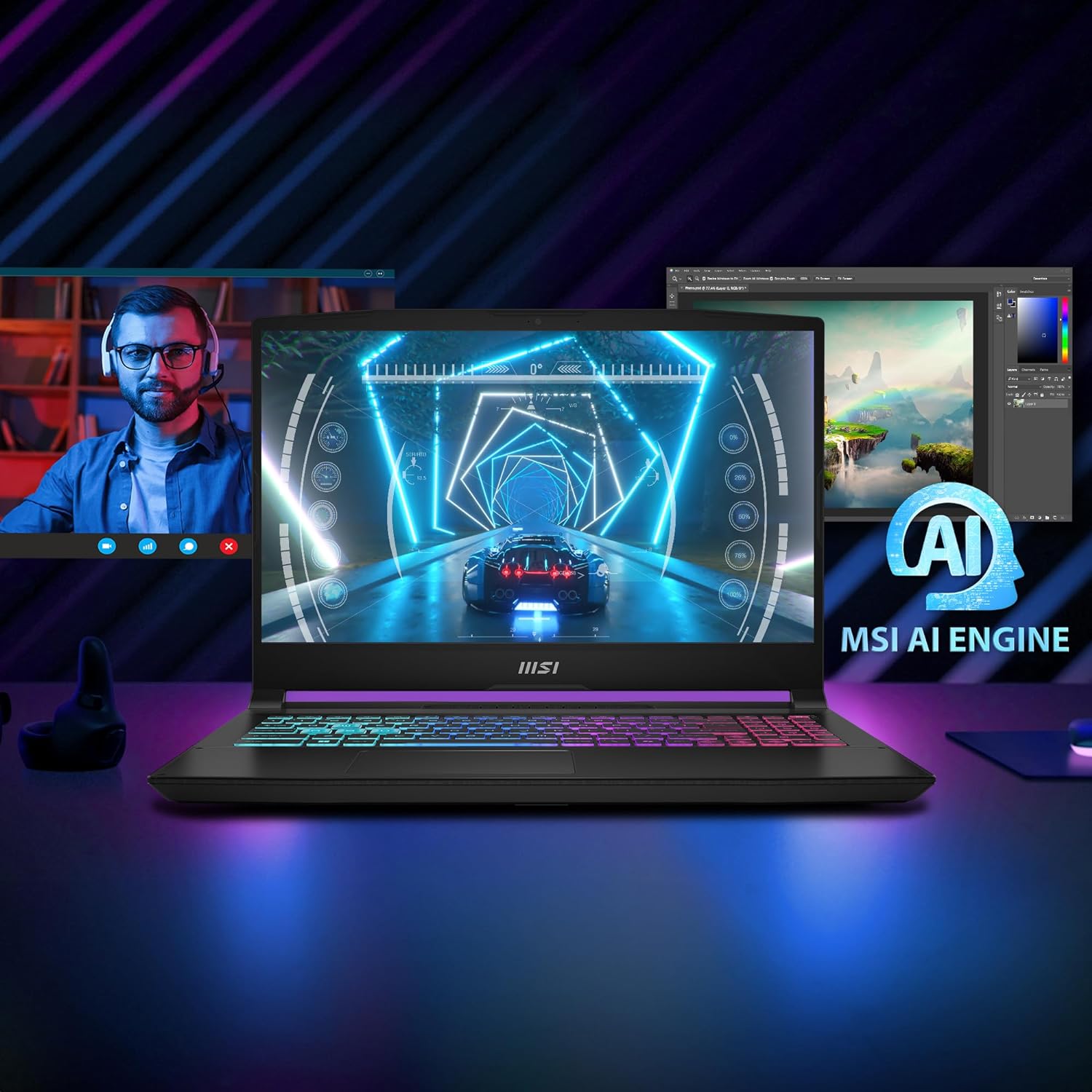 MSI Katana A15 AI AMD Ryzen 7 Octa Core 8845HS AI B8VE-418IN Gaming Laptop